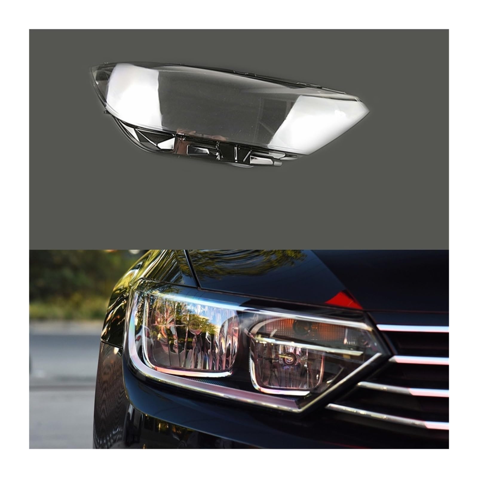 MOMOBP Auto-Ersatz-Frontscheinwerferlinse kompatibel for VW Magotan Passat B8 2016 2017 2018 2019. Lampenschirmgehäuse aus transparentem Glas(Right) von MOMOBP