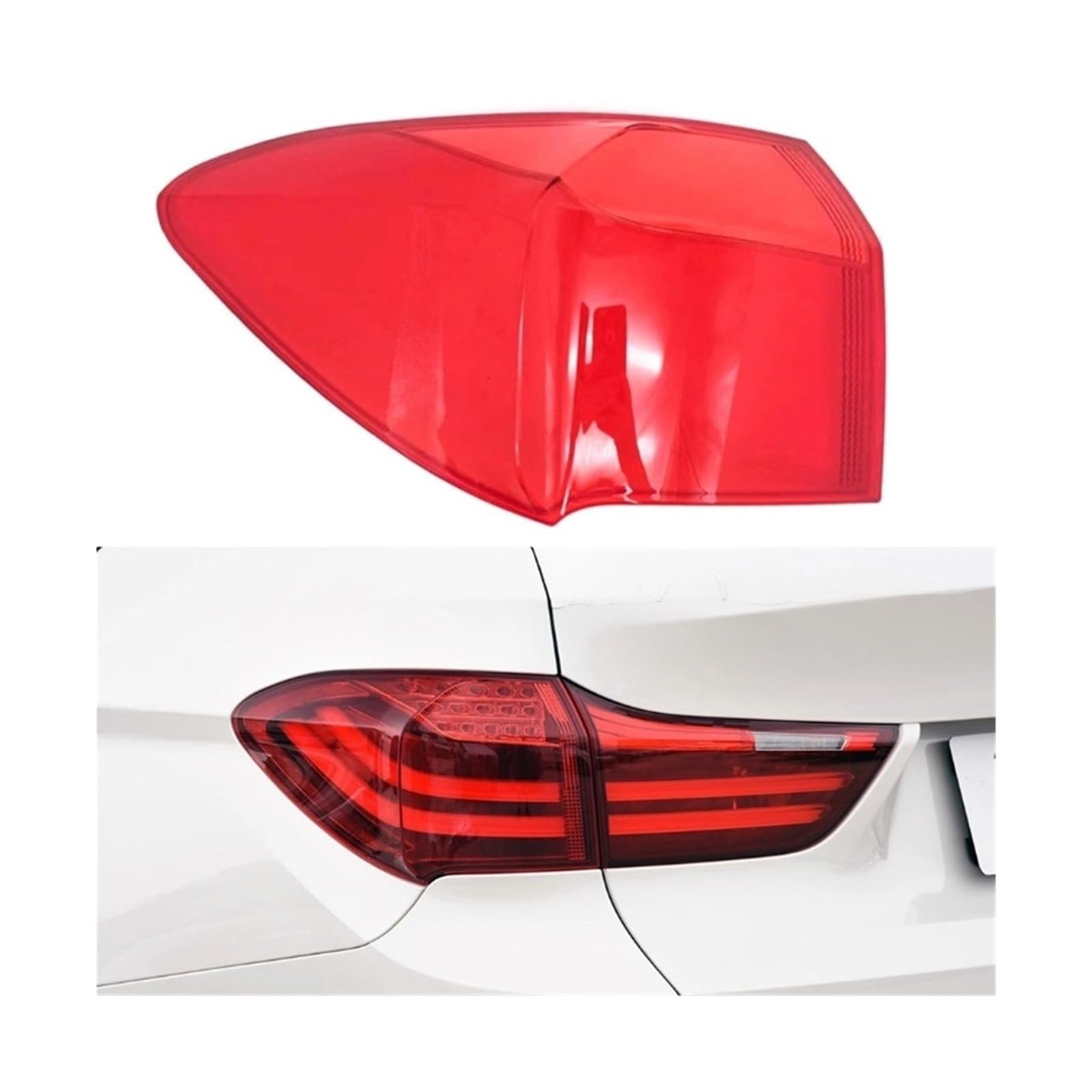 MOMOBP Auto-Ersatz-Rücklichtgläser, kompatibel mit 5er GT F07 2014–2017, rotes Rücklichtgehäuse, transparente Glaslinsen(Outside Left) von MOMOBP