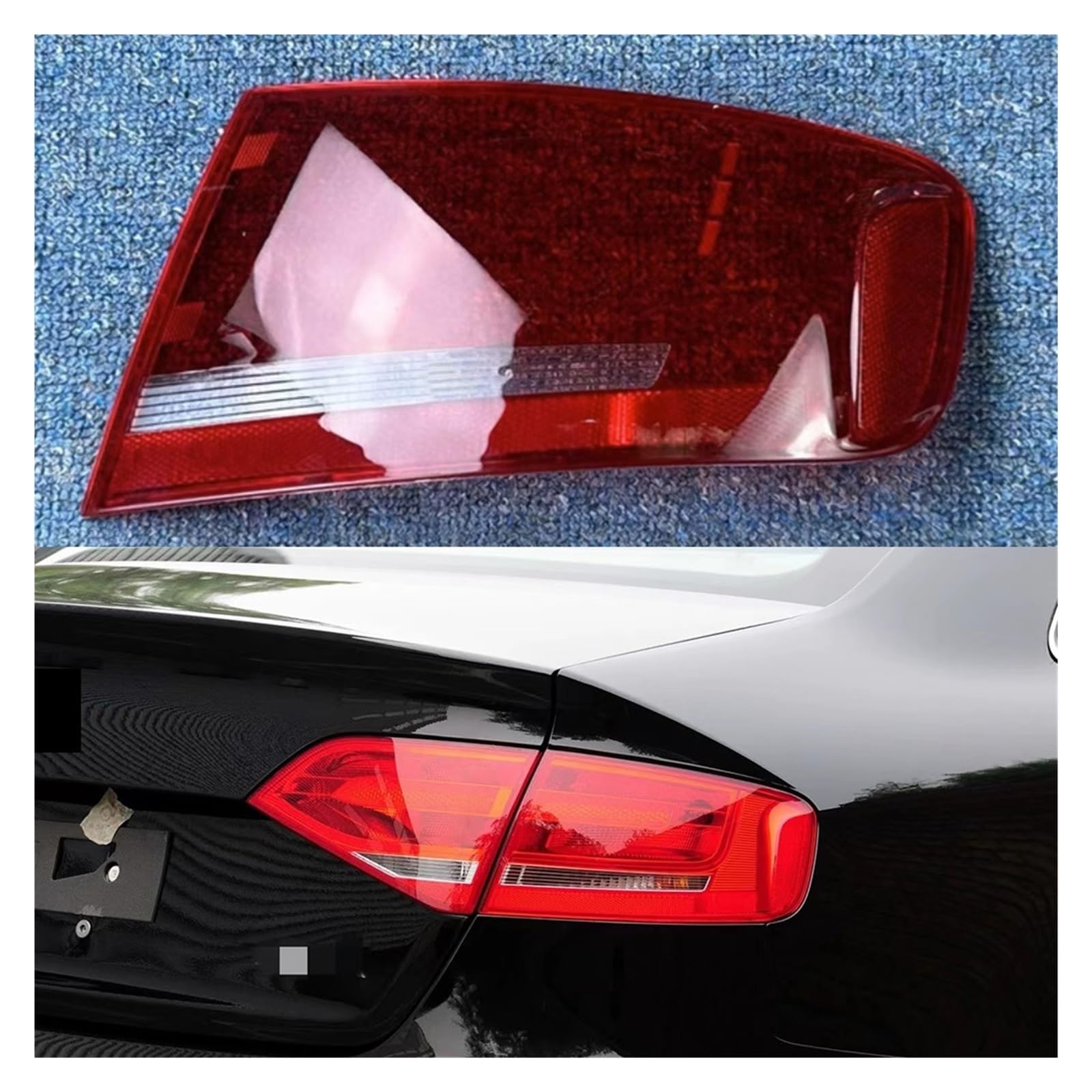 MOMOBP Auto-Ersatz-Rücklichtgläser, kompatibel mit A4L 2009–2012, rotes Rücklichtgehäuse, transparente Glaslinsen(Outside Right) von MOMOBP