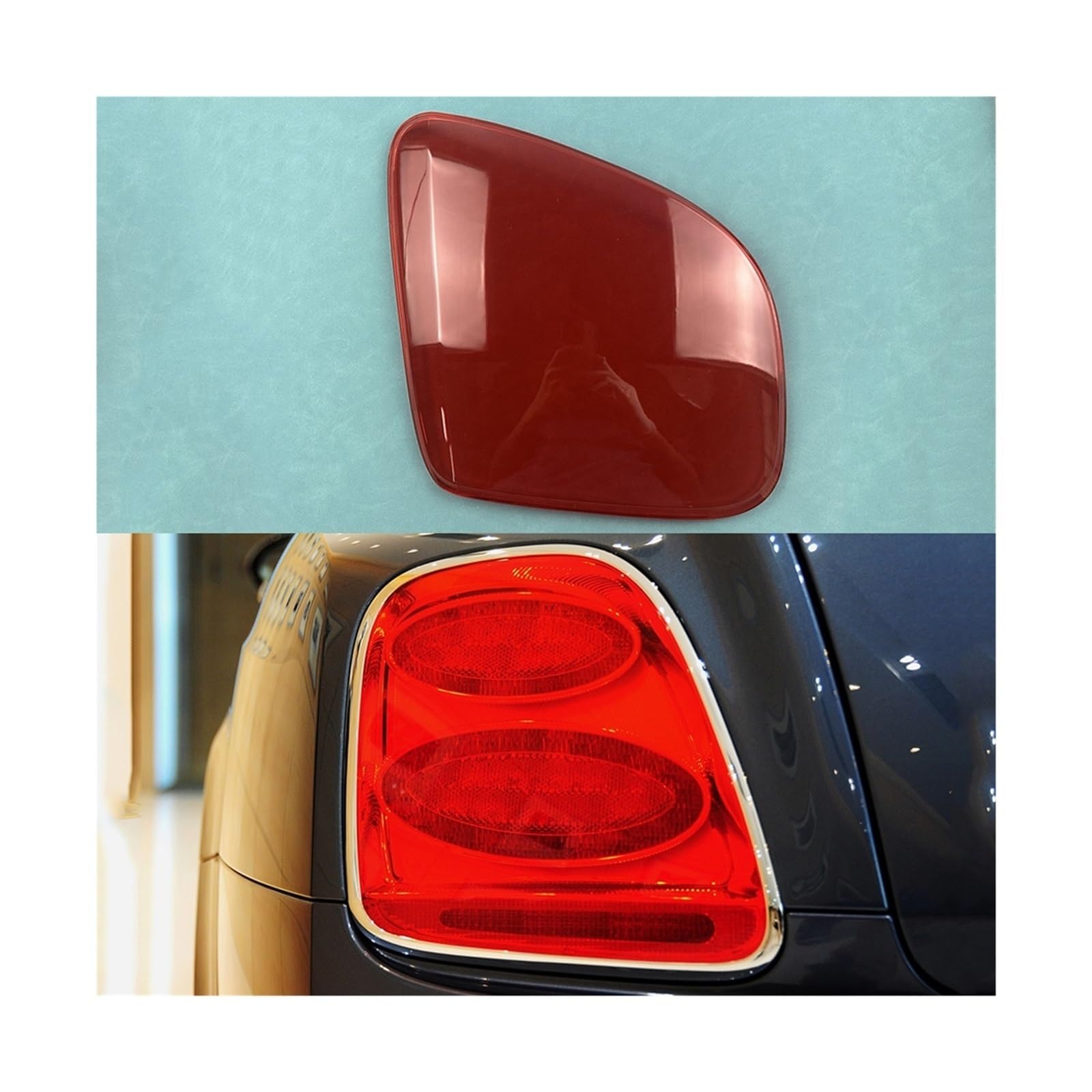 MOMOBP Auto-Ersatz-Rücklichtgläser, kompatibel mit Bentley Flying Spur 2005–2012, rotes Rücklichtgehäuse, transparente Glaslinsen(1PCS left side) von MOMOBP