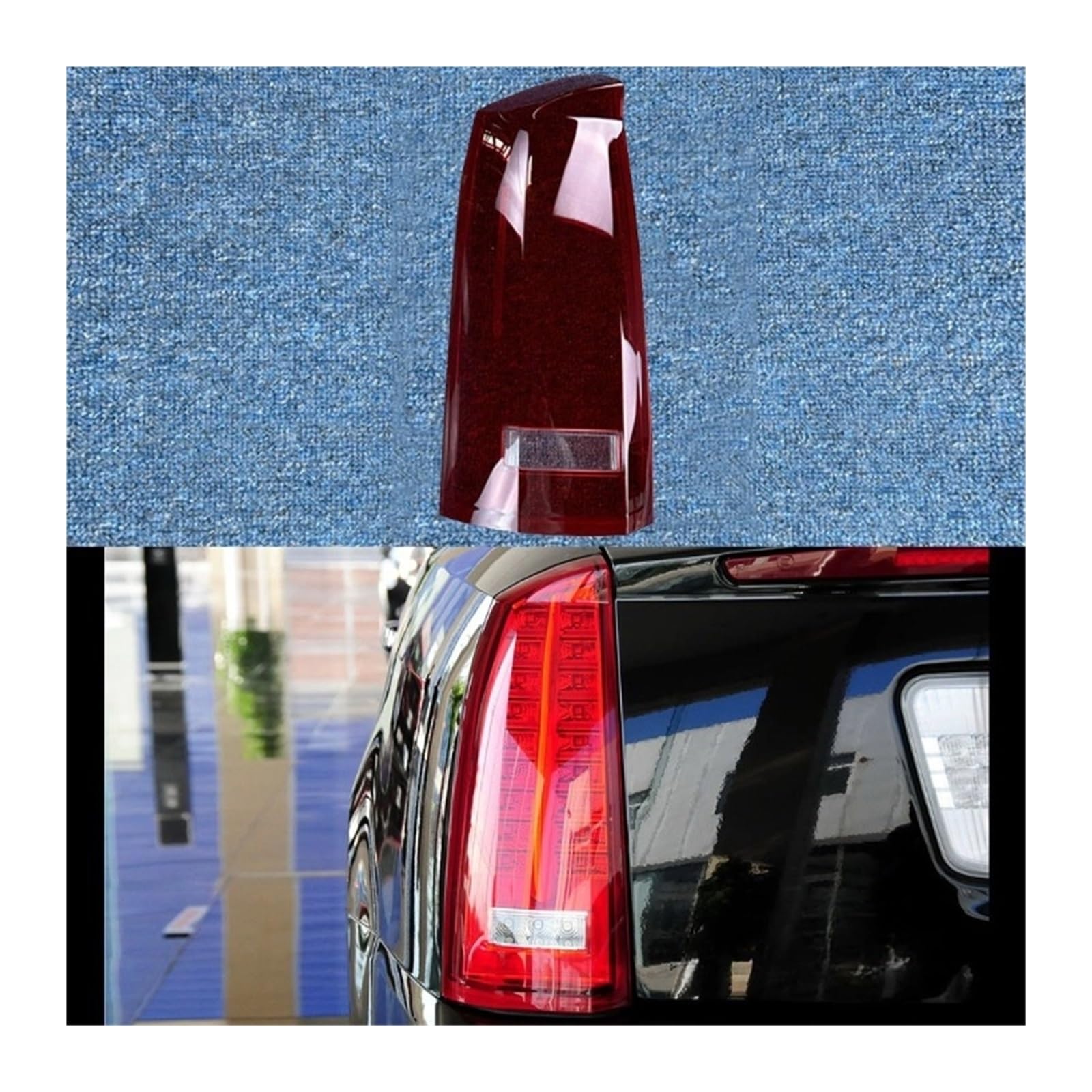 MOMOBP Auto-Ersatz-Rücklichtgläser, kompatibel mit Cadillac SLS 2008–2012, rotes Rücklichtgehäuse, transparente Glaslinsen(Left) von MOMOBP