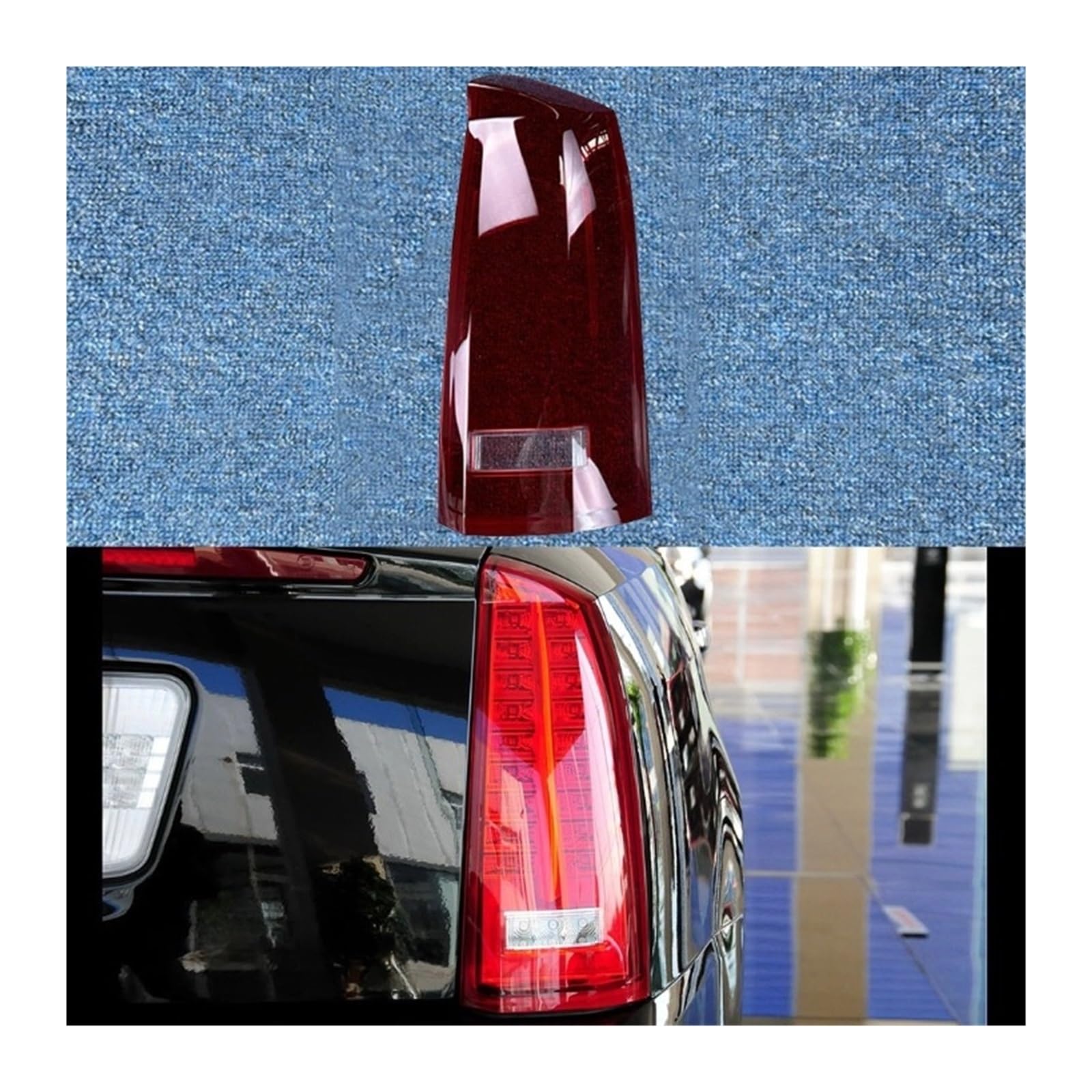 MOMOBP Auto-Ersatz-Rücklichtgläser, kompatibel mit Cadillac SLS 2008–2012, rotes Rücklichtgehäuse, transparente Glaslinsen(Right) von MOMOBP