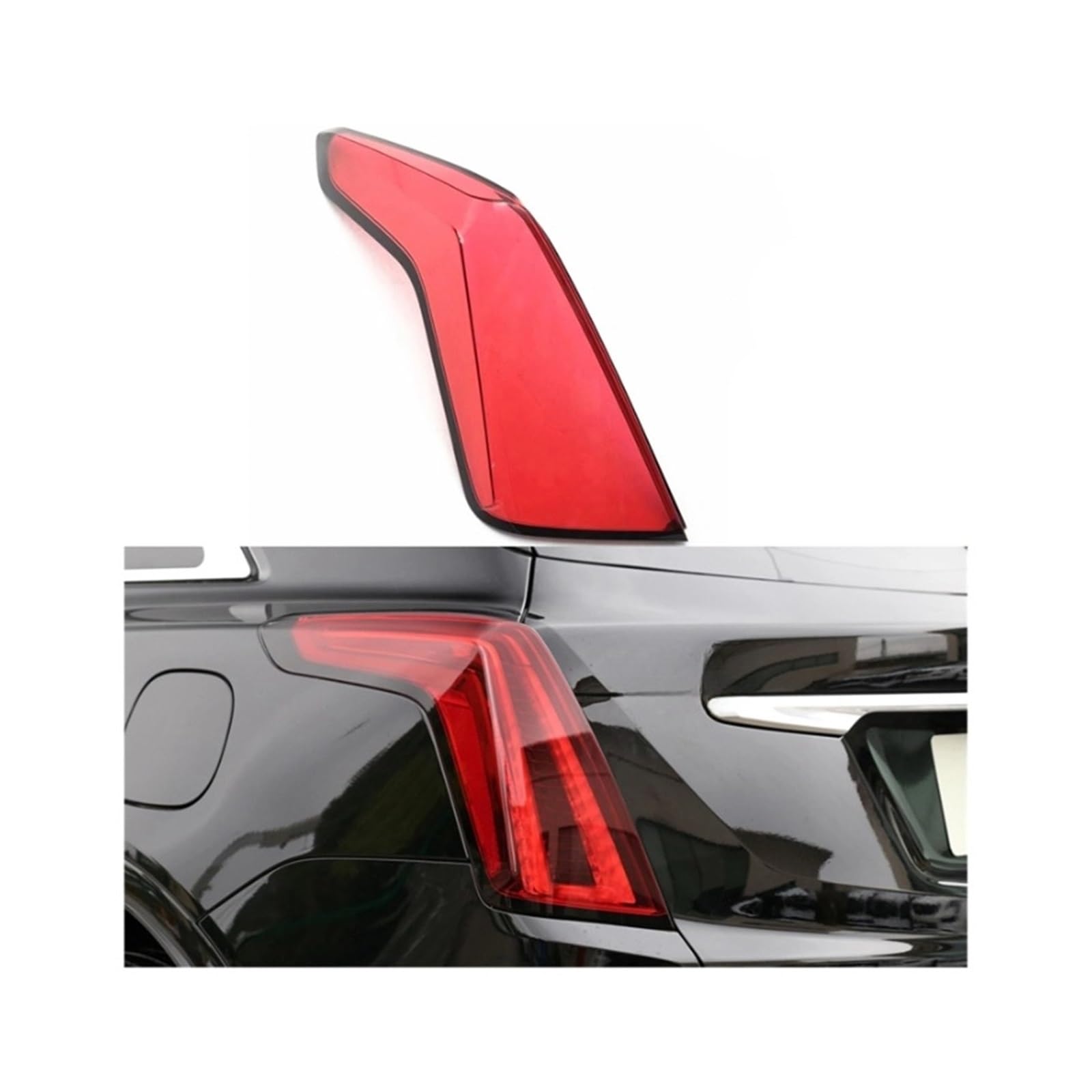 MOMOBP Auto-Ersatz-Rücklichtgläser, kompatibel mit Cadillac XT5 2016–2022, rotes Rücklichtgehäuse, transparente Glaslinsen(Black Red Left) von MOMOBP