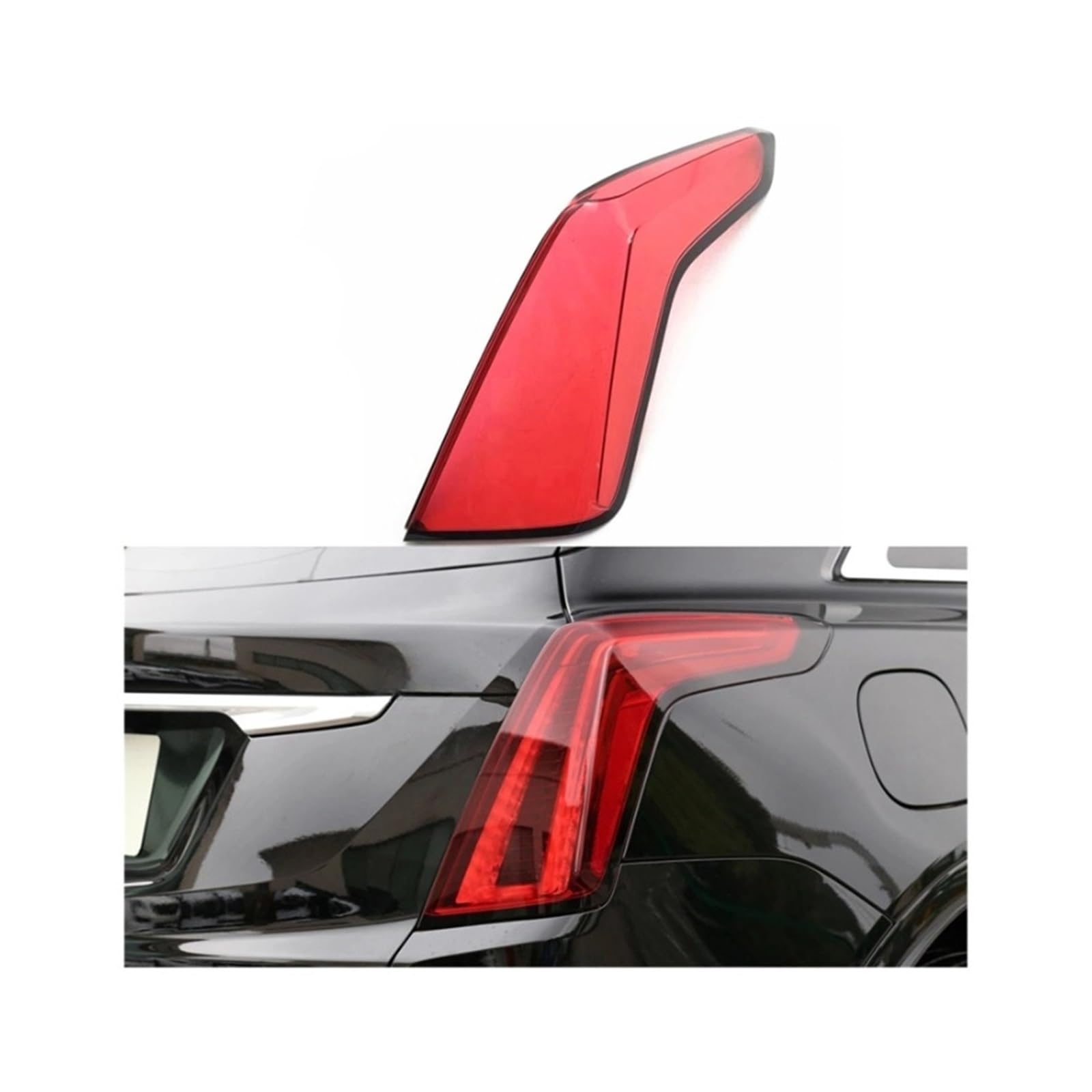 MOMOBP Auto-Ersatz-Rücklichtgläser, kompatibel mit Cadillac XT5 2016–2022, rotes Rücklichtgehäuse, transparente Glaslinsen(Black Red Right) von MOMOBP