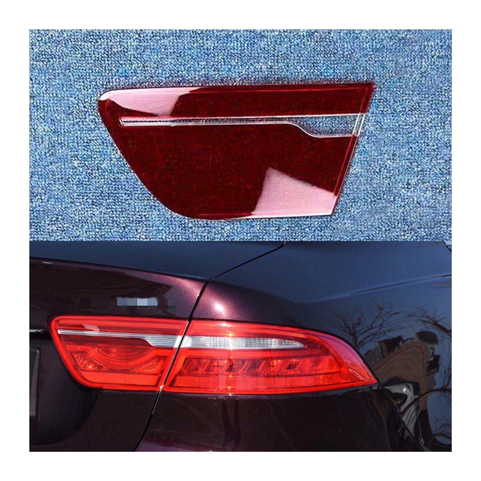 MOMOBP Auto-Ersatz-Rücklichtgläser, kompatibel mit Jaguar XE 2018 2019, rotes Rücklichtgehäuse, transparente Glaslinsen(Inside Right) von MOMOBP