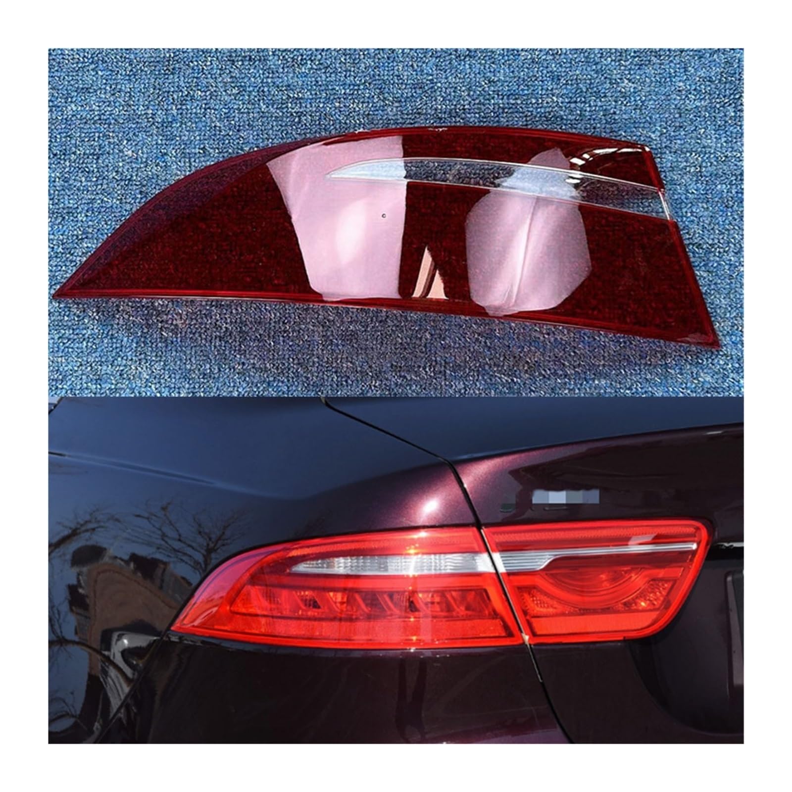 MOMOBP Auto-Ersatz-Rücklichtgläser, kompatibel mit Jaguar XE 2018 2019, rotes Rücklichtgehäuse, transparente Glaslinsen(Outside Left) von MOMOBP