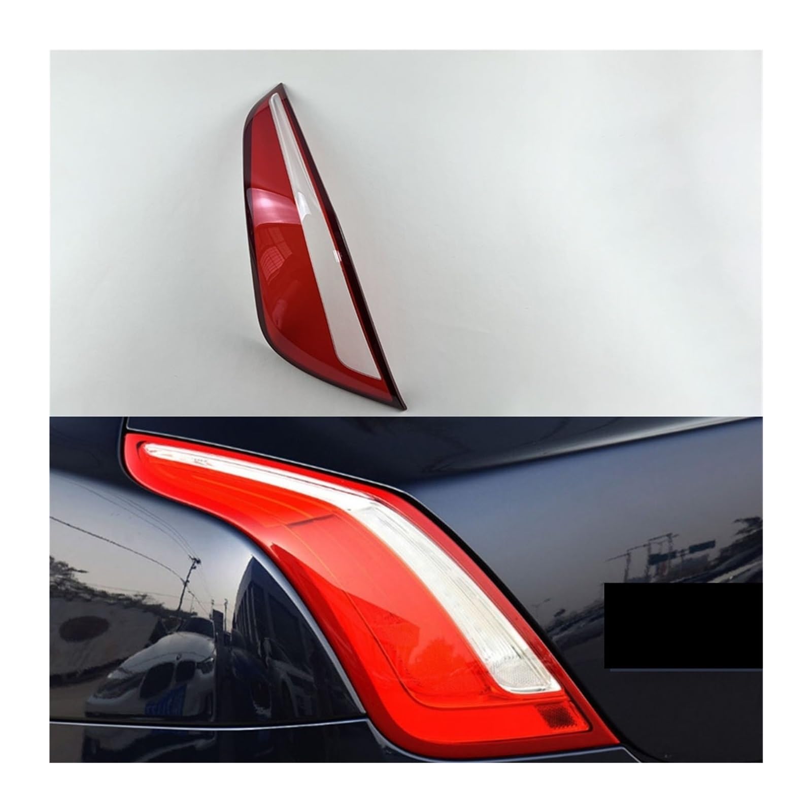 MOMOBP Auto-Ersatz-Rücklichtgläser, kompatibel mit Jaguar XJ XJL 2010–2019, rotes Rücklichtgehäuse, transparente Glaslinsen(Left) von MOMOBP