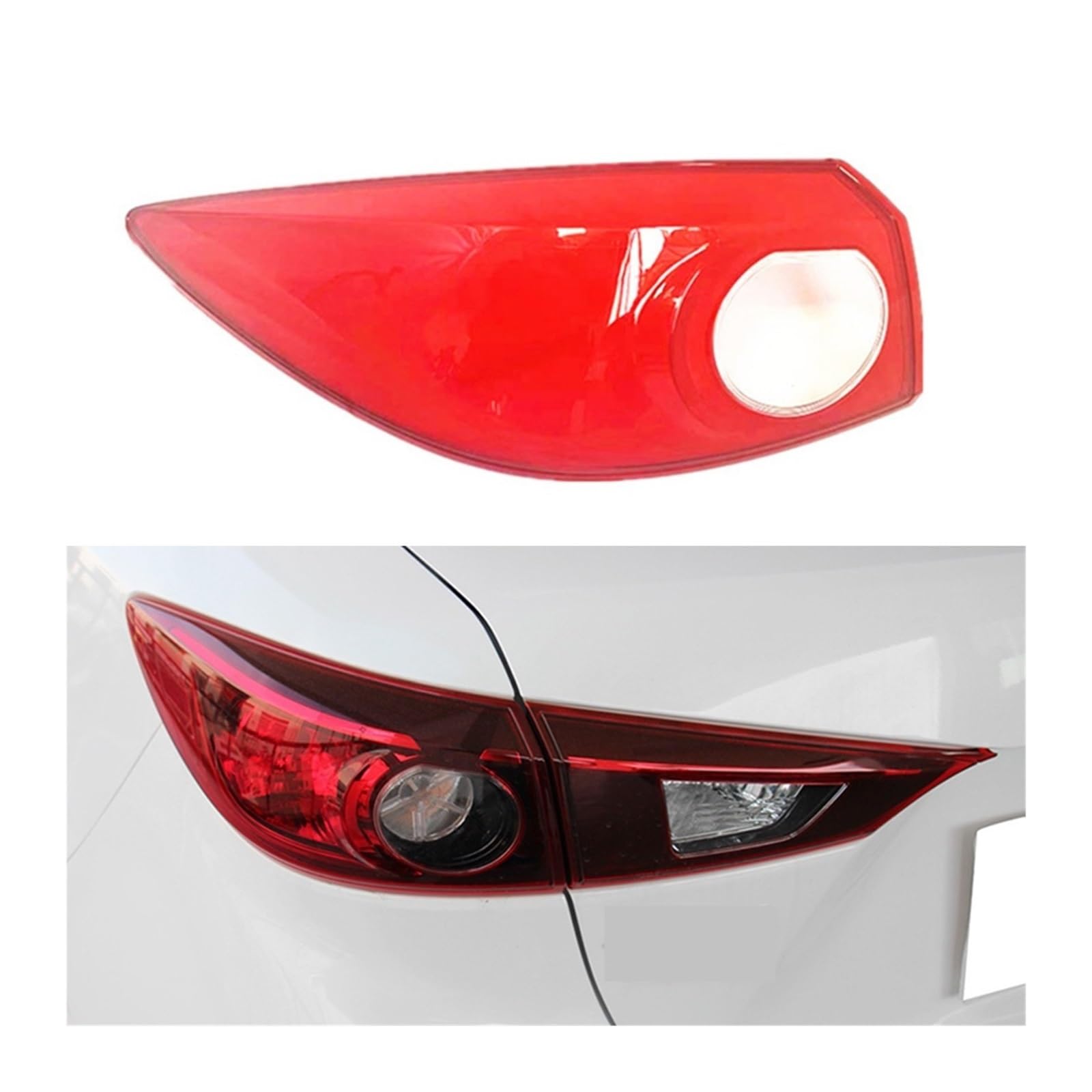 MOMOBP Auto-Ersatz-Rücklichtgläser, kompatibel mit Mazda 3 Axela Limousine 2014–2016, rotes Rücklichtgehäuse, transparente Glaslinsen(Left) von MOMOBP