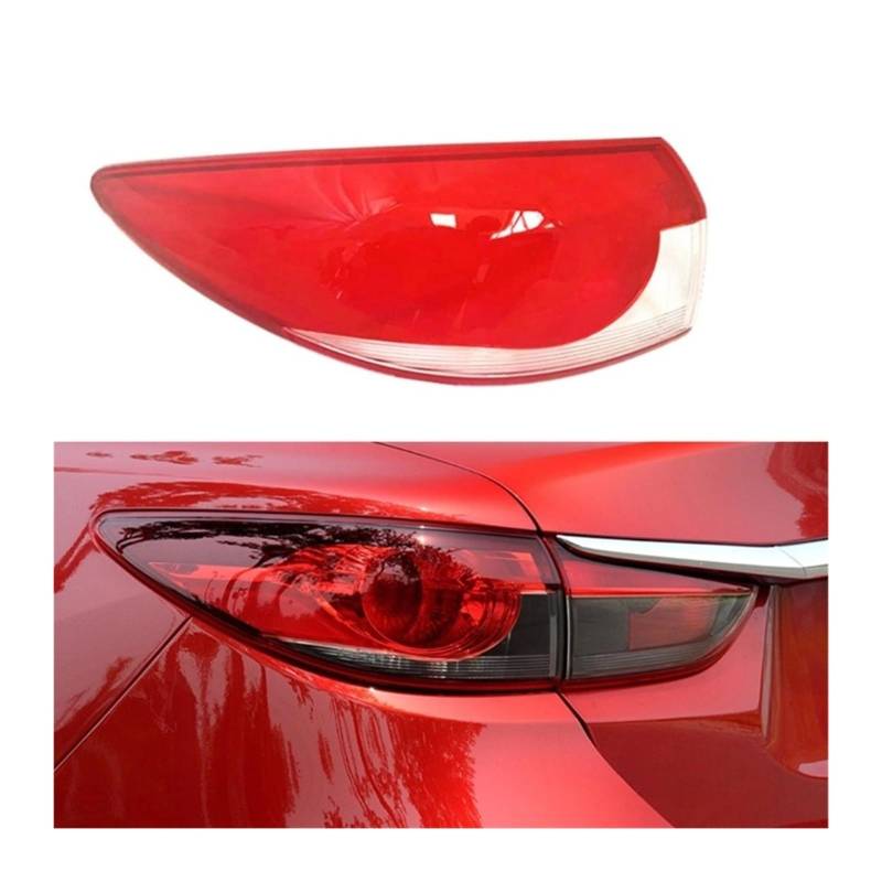 MOMOBP Auto-Ersatz-Rücklichtgläser, kompatibel mit Mazda 6 Atenza 2014 2015 2016, rotes Rücklichtgehäuse, transparente Glaslinsen(Outside Left) von MOMOBP