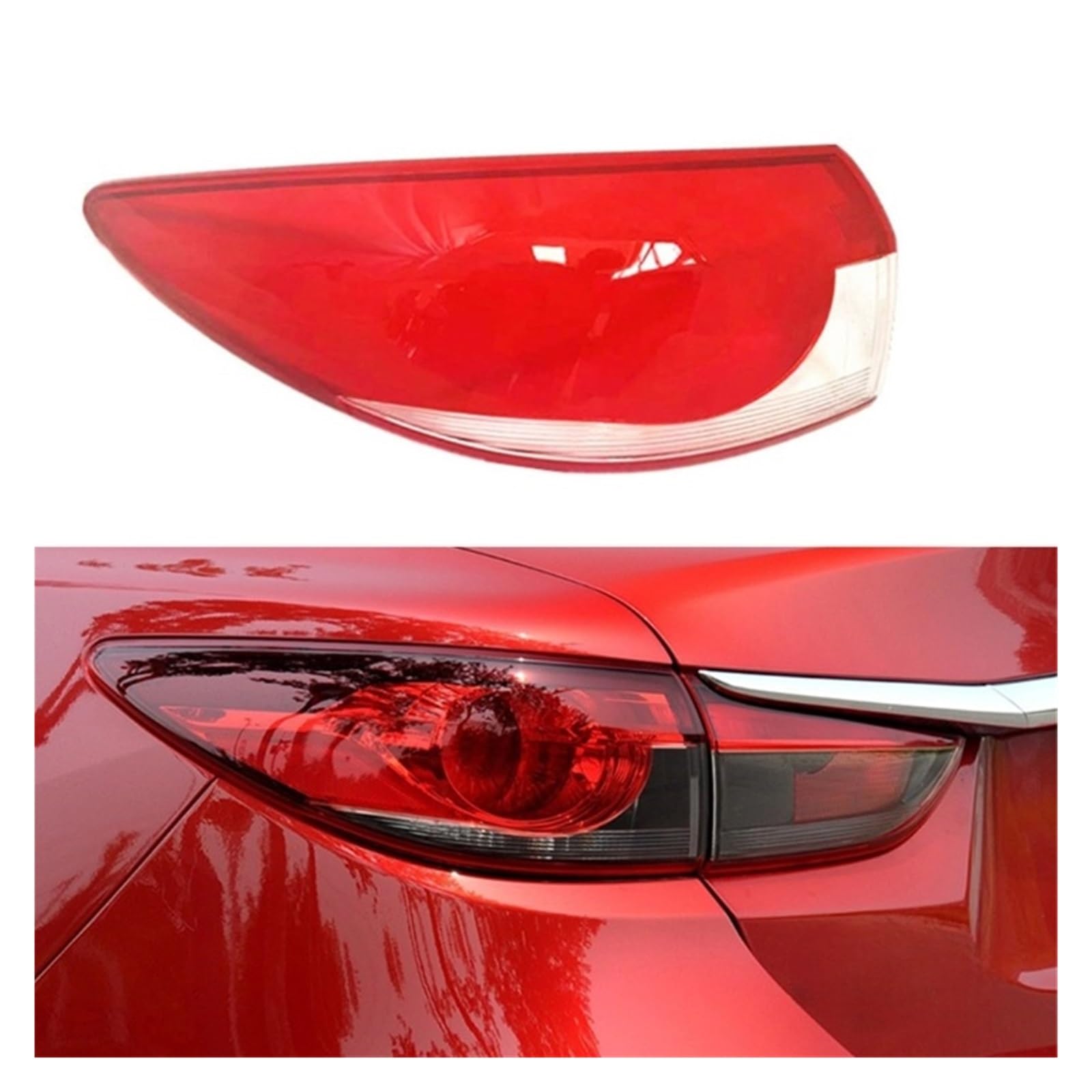 MOMOBP Auto-Ersatz-Rücklichtgläser, kompatibel mit Mazda 6 Atenza 2014–2016, rotes Rücklichtgehäuse, transparente Glaslinsen(Left) von MOMOBP