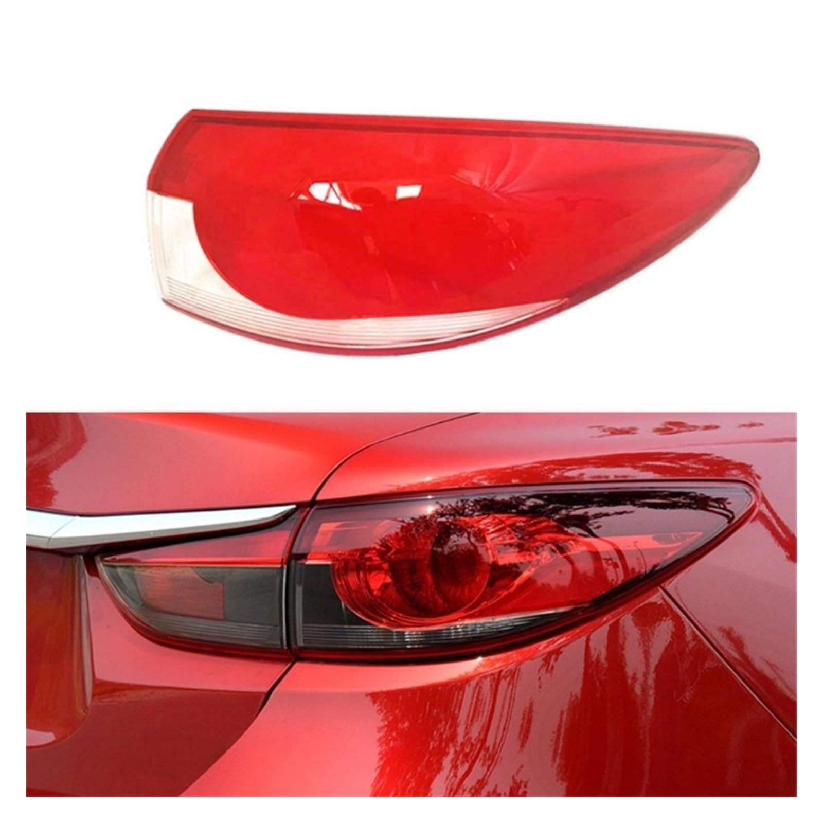 MOMOBP Auto-Ersatz-Rücklichtgläser, kompatibel mit Mazda 6 Atenza 2014–2016, rotes Rücklichtgehäuse, transparente Glaslinsen(Right) von MOMOBP