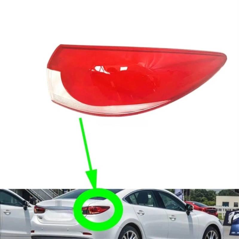 MOMOBP Auto-Ersatz-Rücklichtgläser, kompatibel mit Mazda 6 Atenza 2014–2016, rotes Rücklichtgehäuse, transparente Glaslinsen(Right Outer) von MOMOBP