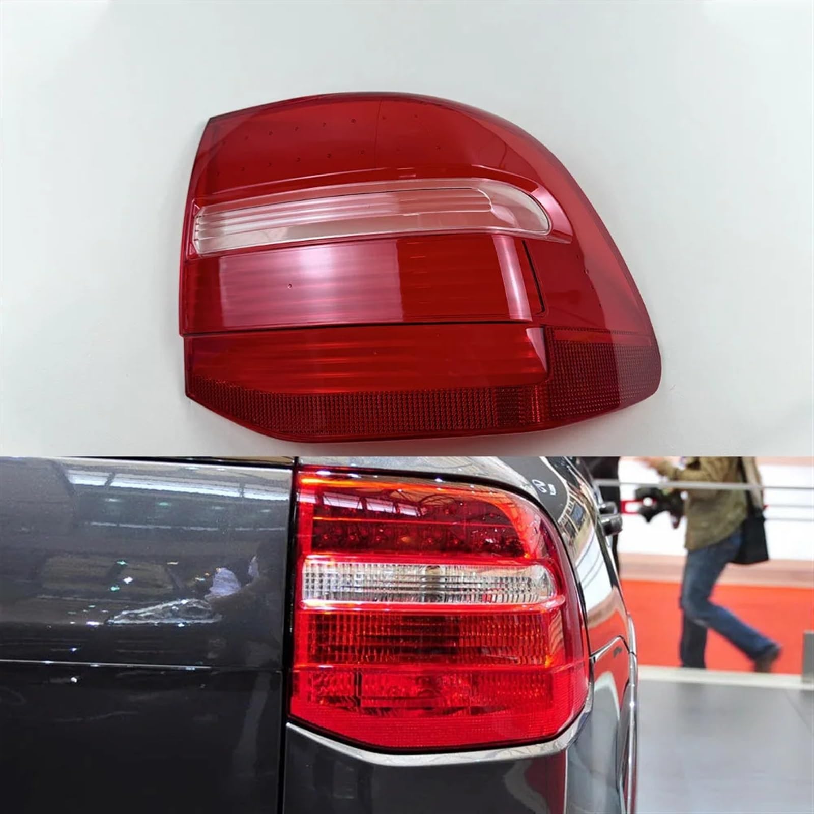 MOMOBP Auto-Ersatz-Rücklichtgläser, kompatibel mit Porsche Cayenne (US-Version) 2007 2008 2009 2010, rotes Rücklichtgehäuse, transparente Glaslinsen(Right) von MOMOBP