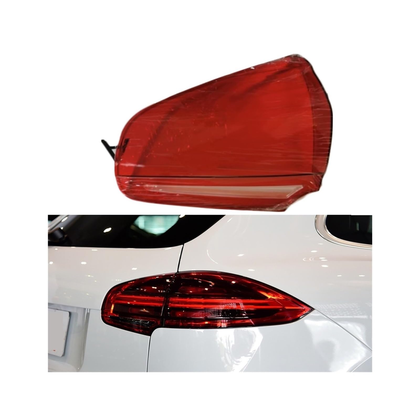 MOMOBP Auto-Ersatz-Rücklichtgläser, kompatibel mit Porsche Cayenne 2015–2017, rotes Rücklichtgehäuse, transparente Glaslinsen(Inside Right) von MOMOBP