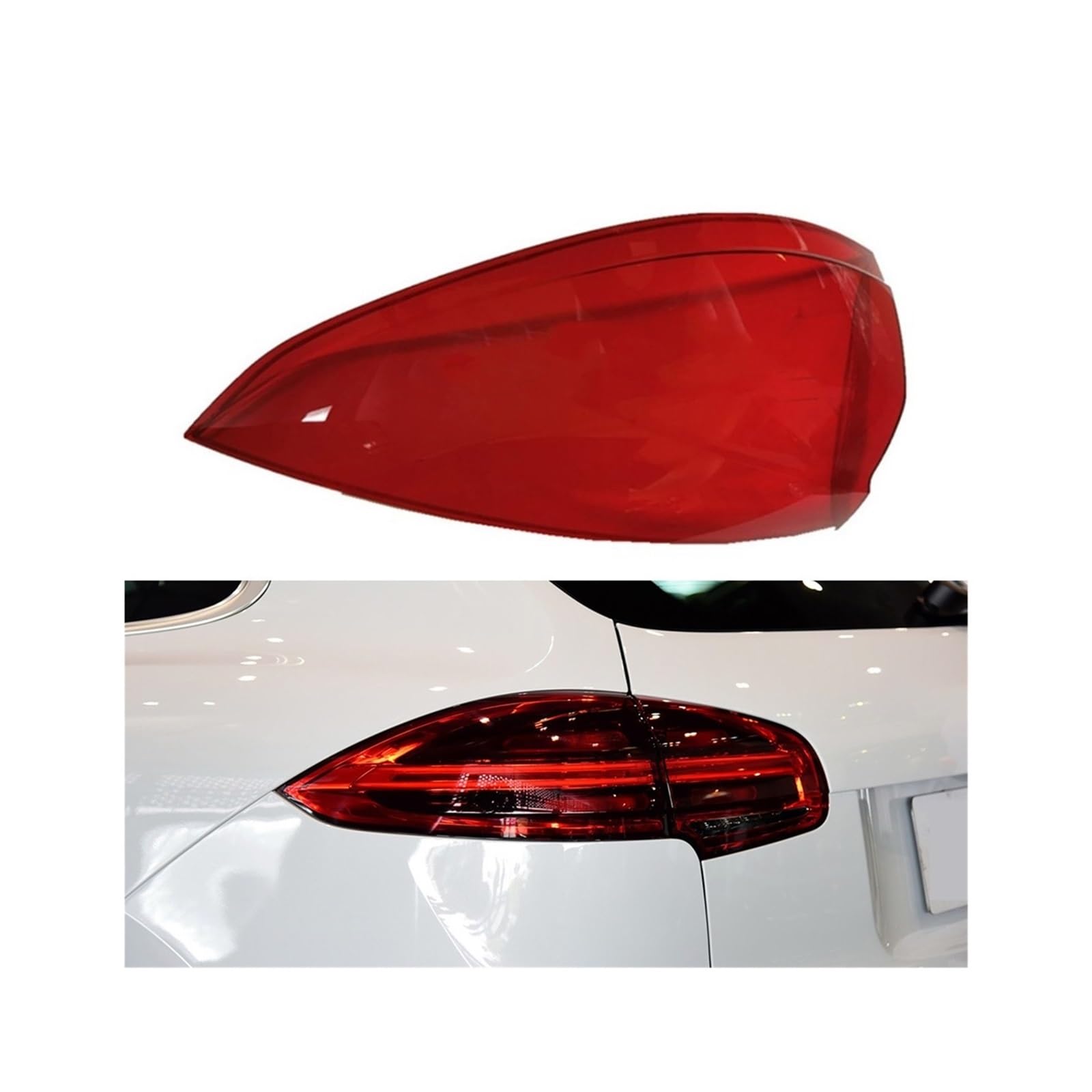 MOMOBP Auto-Ersatz-Rücklichtgläser, kompatibel mit Porsche Cayenne 2015–2017, rotes Rücklichtgehäuse, transparente Glaslinsen(Outside Left) von MOMOBP