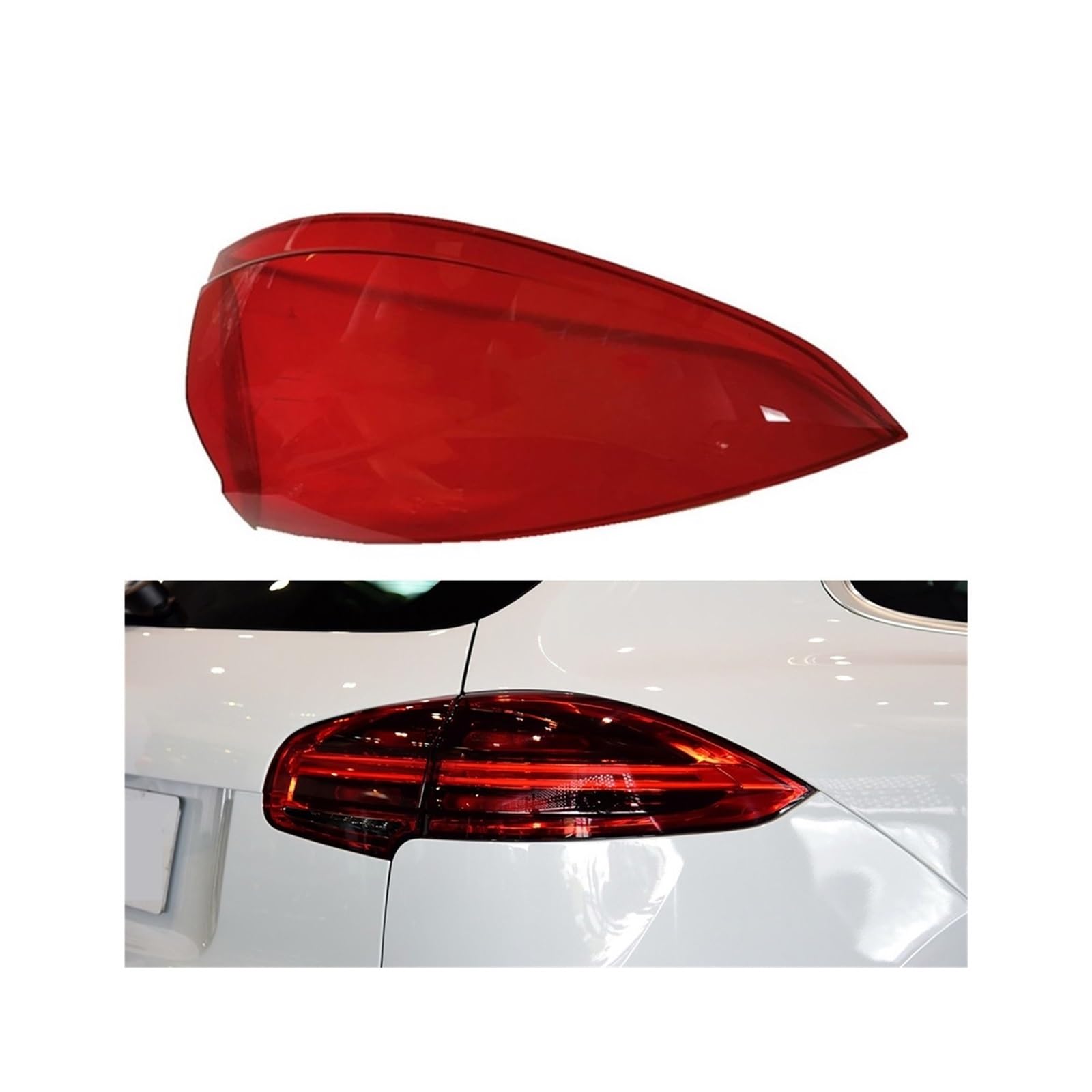 MOMOBP Auto-Ersatz-Rücklichtgläser, kompatibel mit Porsche Cayenne 2015–2017, rotes Rücklichtgehäuse, transparente Glaslinsen(Outside Right) von MOMOBP