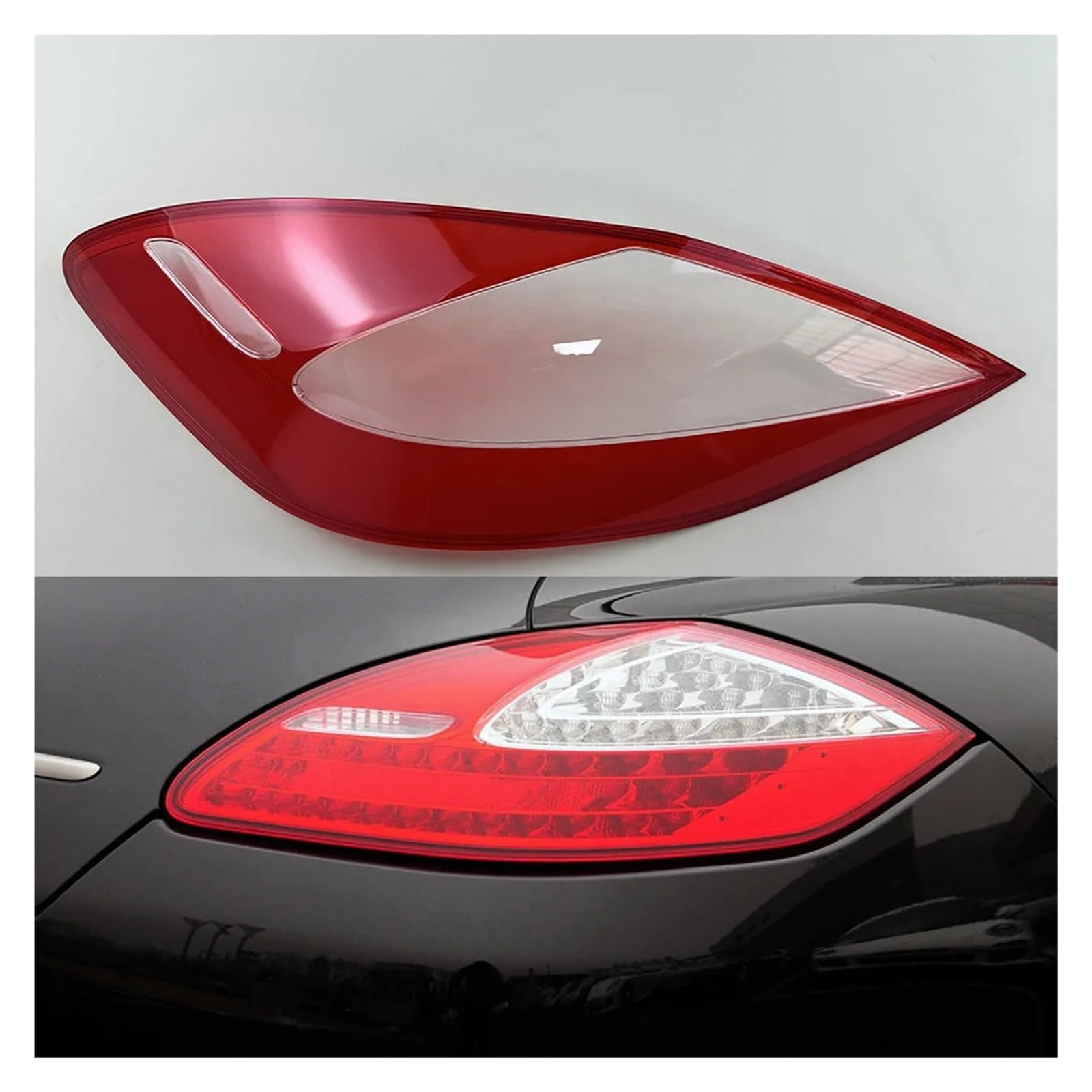 MOMOBP Auto-Ersatz-Rücklichtgläser, kompatibel mit Porsche Panamera 2010 2011 2012 2013, rotes Rücklichtgehäuse, transparente Glaslinsen(Right) von MOMOBP