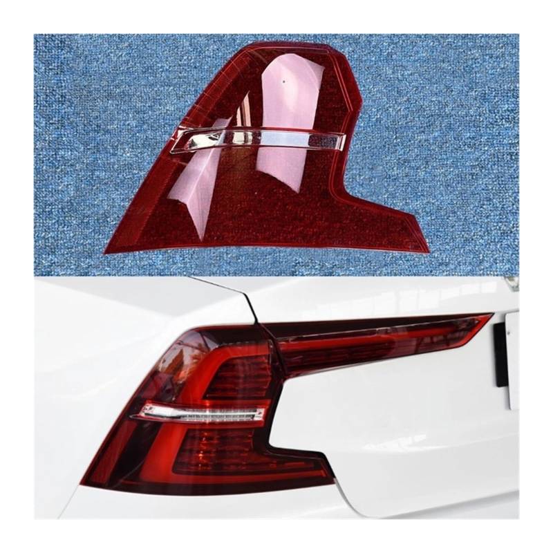 MOMOBP Auto-Ersatz-Rücklichtgläser, kompatibel mit Volvo S60 2020 2021 2022, rotes Rücklichtgehäuse, transparente Glaslinsen(Outside Left) von MOMOBP