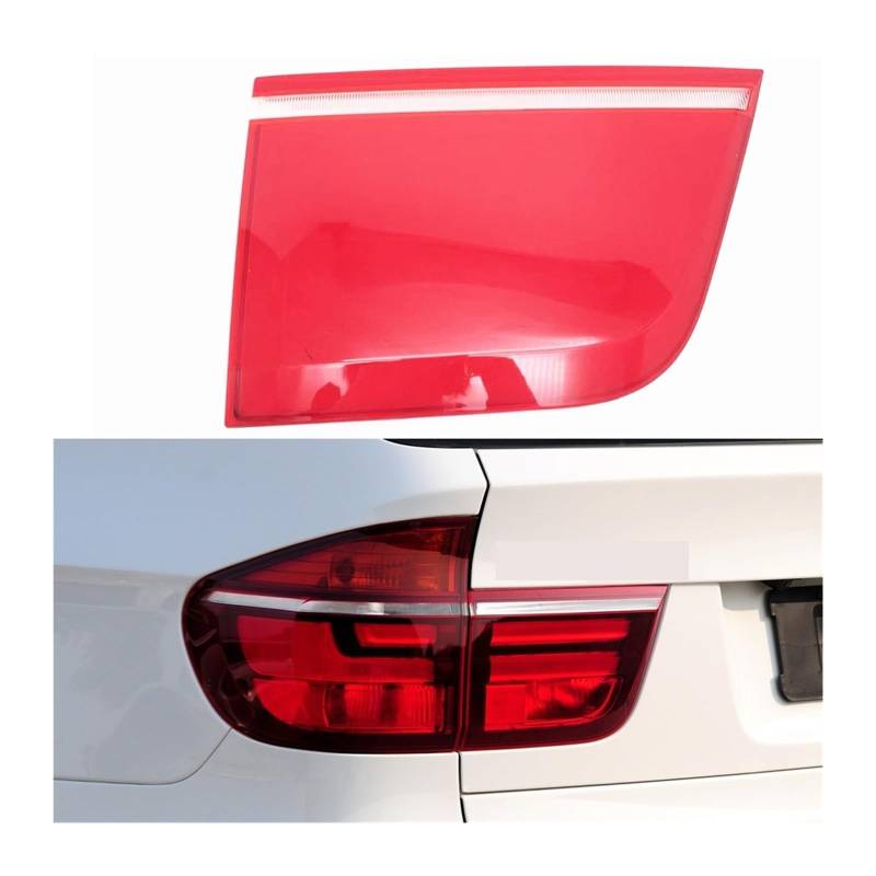 MOMOBP Auto-Ersatz-Rücklichtgläser, kompatibel mit X5 E70 2011–2013, rotes Rücklichtgehäuse, transparente Glaslinsen(Inside Left) von MOMOBP