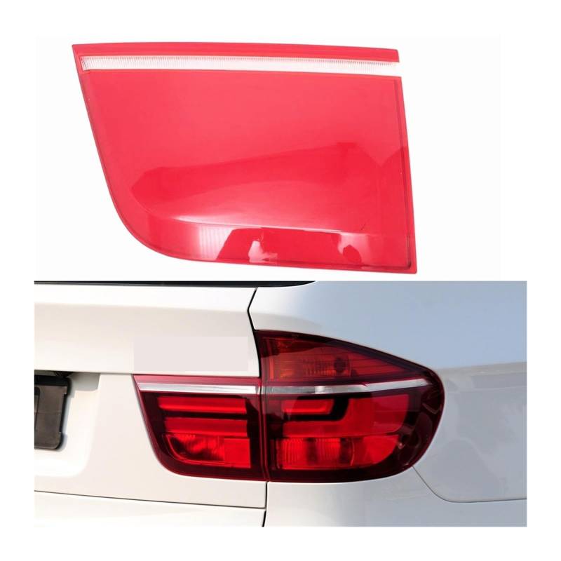 MOMOBP Auto-Ersatz-Rücklichtgläser, kompatibel mit X5 E70 2011–2013, rotes Rücklichtgehäuse, transparente Glaslinsen(Inside Right) von MOMOBP