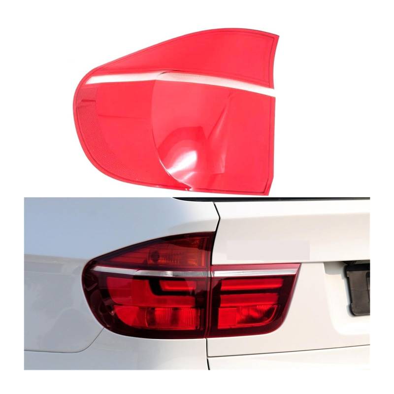 MOMOBP Auto-Ersatz-Rücklichtgläser, kompatibel mit X5 E70 2011–2013, rotes Rücklichtgehäuse, transparente Glaslinsen(Outside Left) von MOMOBP