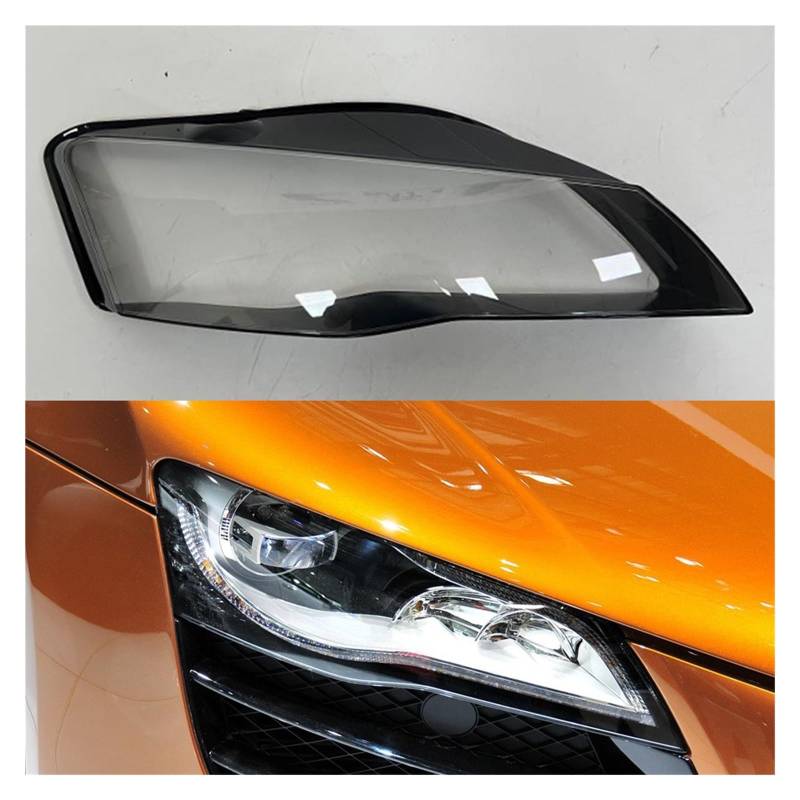 MOMOBP Auto-Frontglaslinse, Lampenschirmschale, kompatibel mit Audi R8 2007–2015, transparente Scheinwerfer-Lampenabdeckung, Auto-Lichtgehäuse, Scheinwerferabdeckung(Right) von MOMOBP