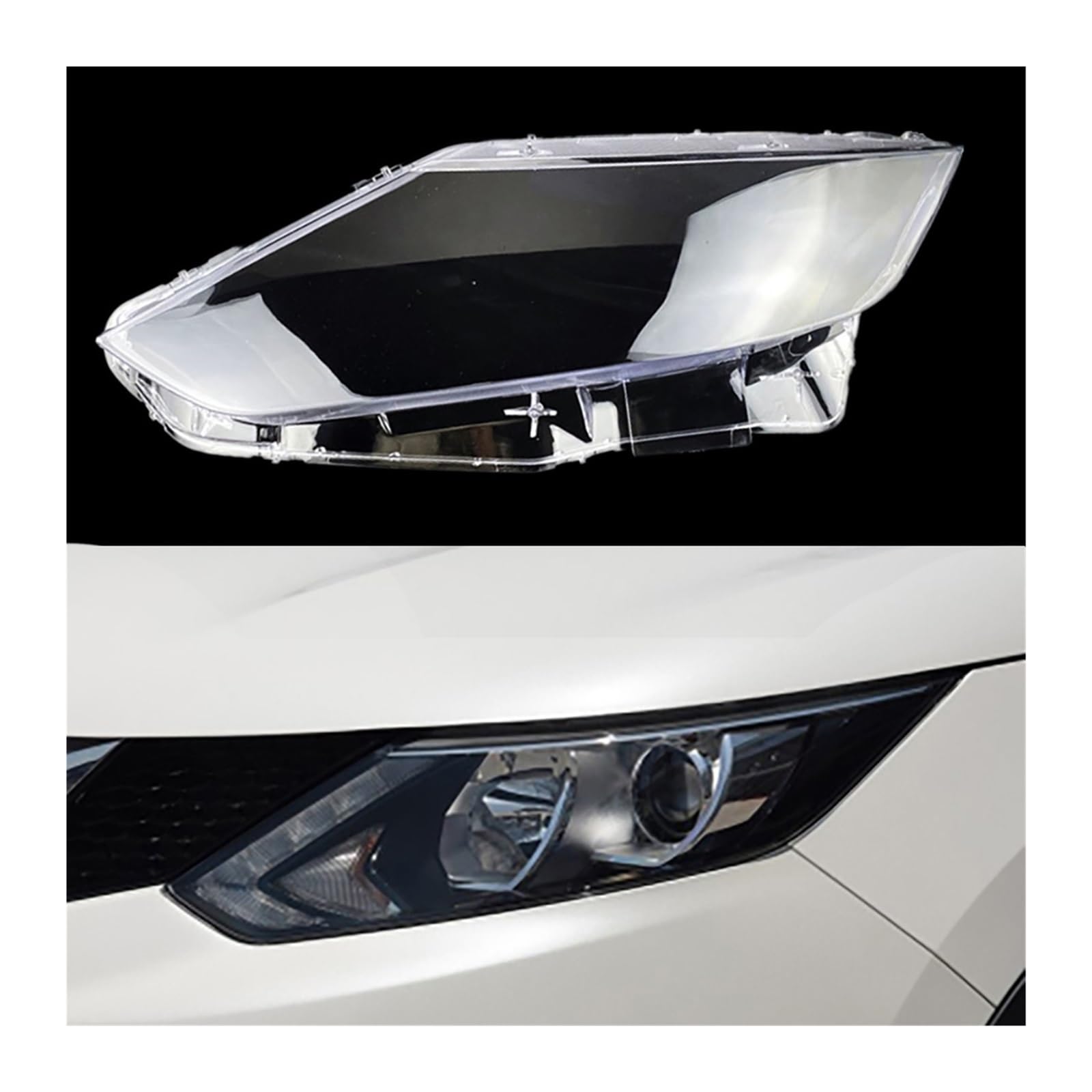 MOMOBP Auto-Frontscheinwerfer-Abdeckung, Auto-Scheinwerfer, Lampenschirm, Lampenabdeckung, Kopflampe, Licht, Glaslinse, Schale, kompatibel mit Nissan Qashqai 2016 2017 2018(Left) von MOMOBP