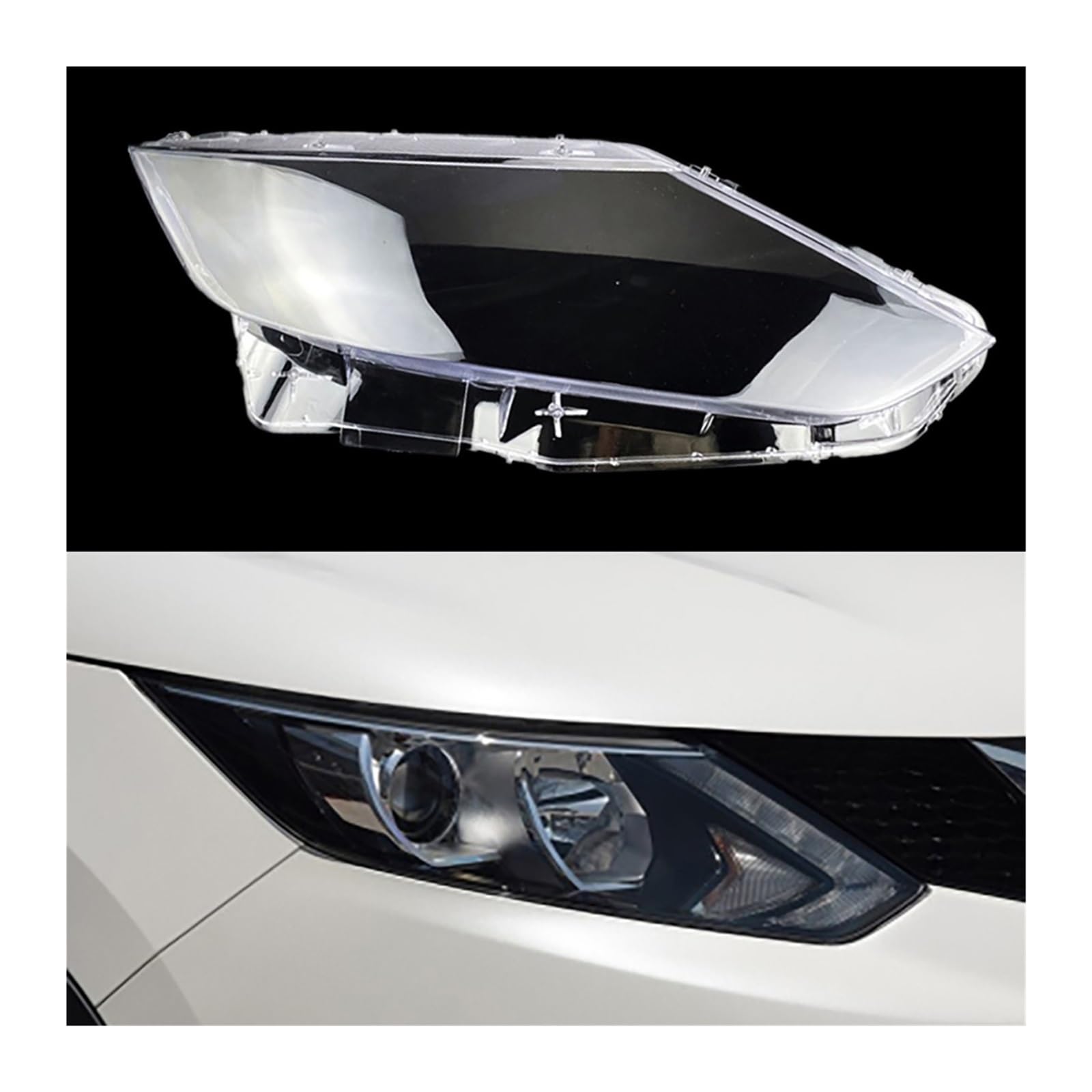 MOMOBP Auto-Frontscheinwerfer-Abdeckung, Auto-Scheinwerfer, Lampenschirm, Lampenabdeckung, Kopflampe, Licht, Glaslinse, Schale, kompatibel mit Nissan Qashqai 2016 2017 2018(Right) von MOMOBP