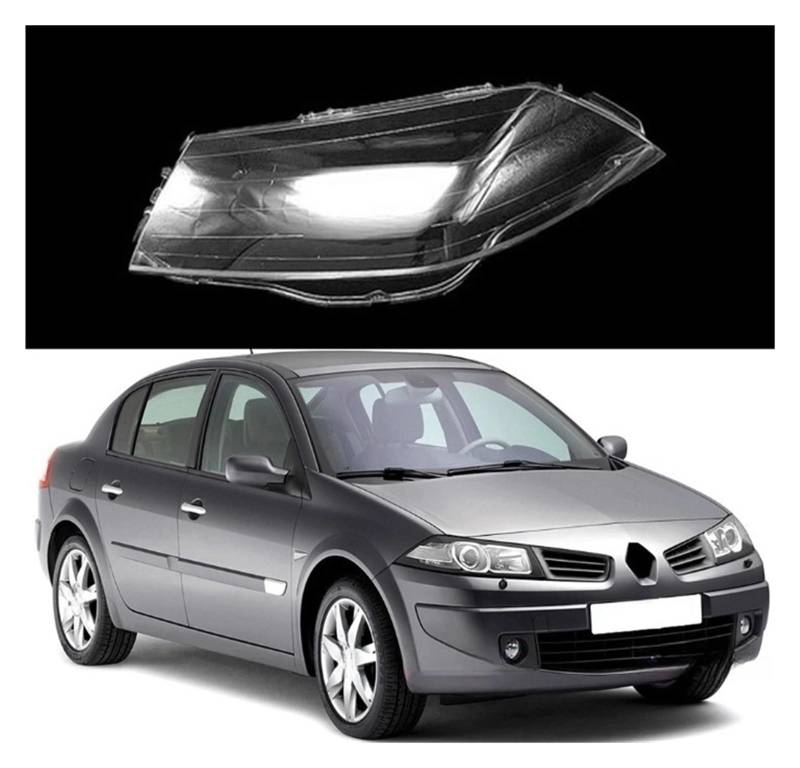 MOMOBP Auto-Frontscheinwerfer-Glaslampe, transparenter Lampenschirm, Scheinwerferabdeckung, kompatibel mit Renault Megane 2006 2007, automatisches Lichtgehäuse(1PCS left side) von MOMOBP