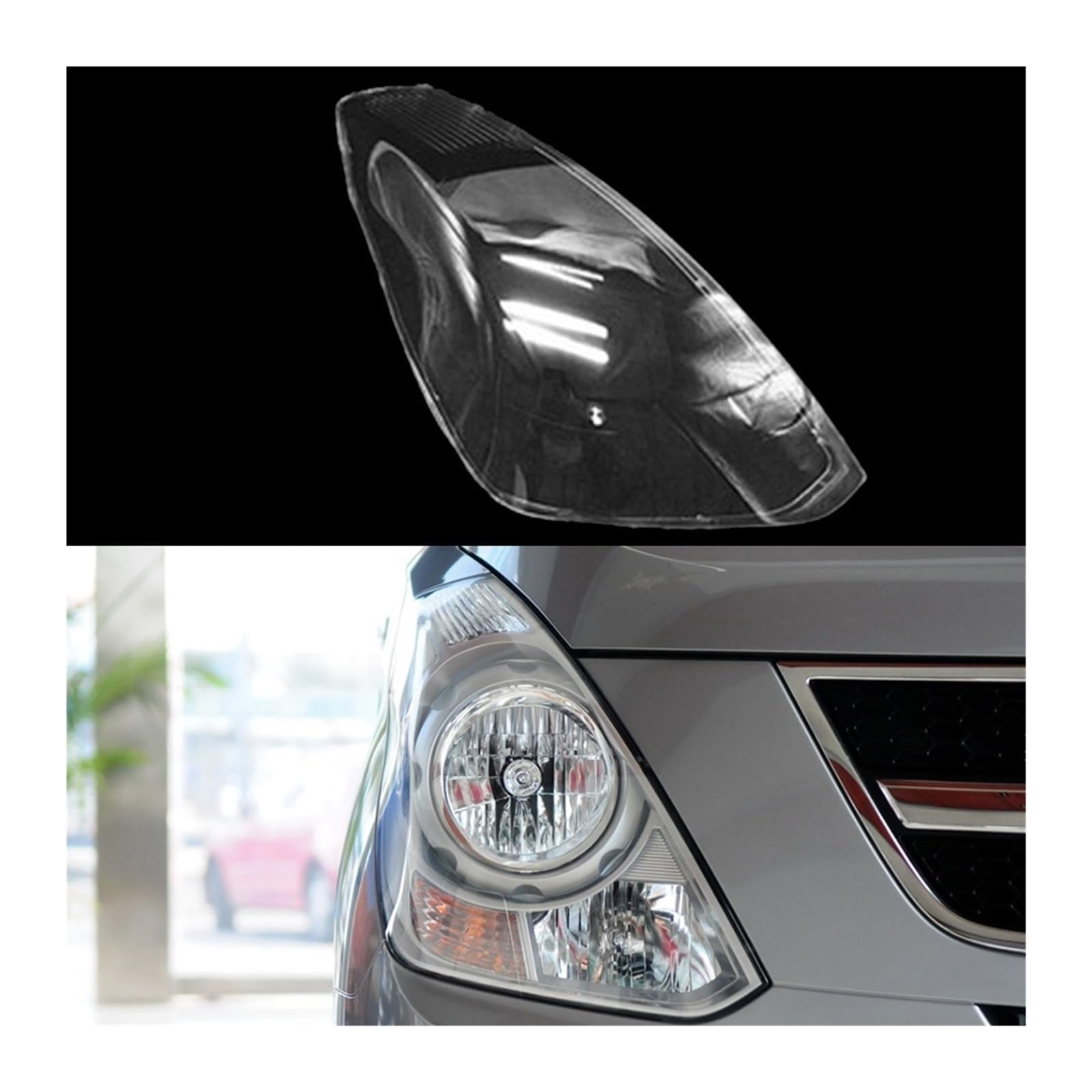 MOMOBP Auto Frontscheinwerfer Objektiv Glas Auto Shell Scheinwerfer Lampenschirm Kopf Licht Lampenabdeckung Lampenabdeckung Kompatibel for Hyundai H1 2010 2011 2012 2013(Right) von MOMOBP