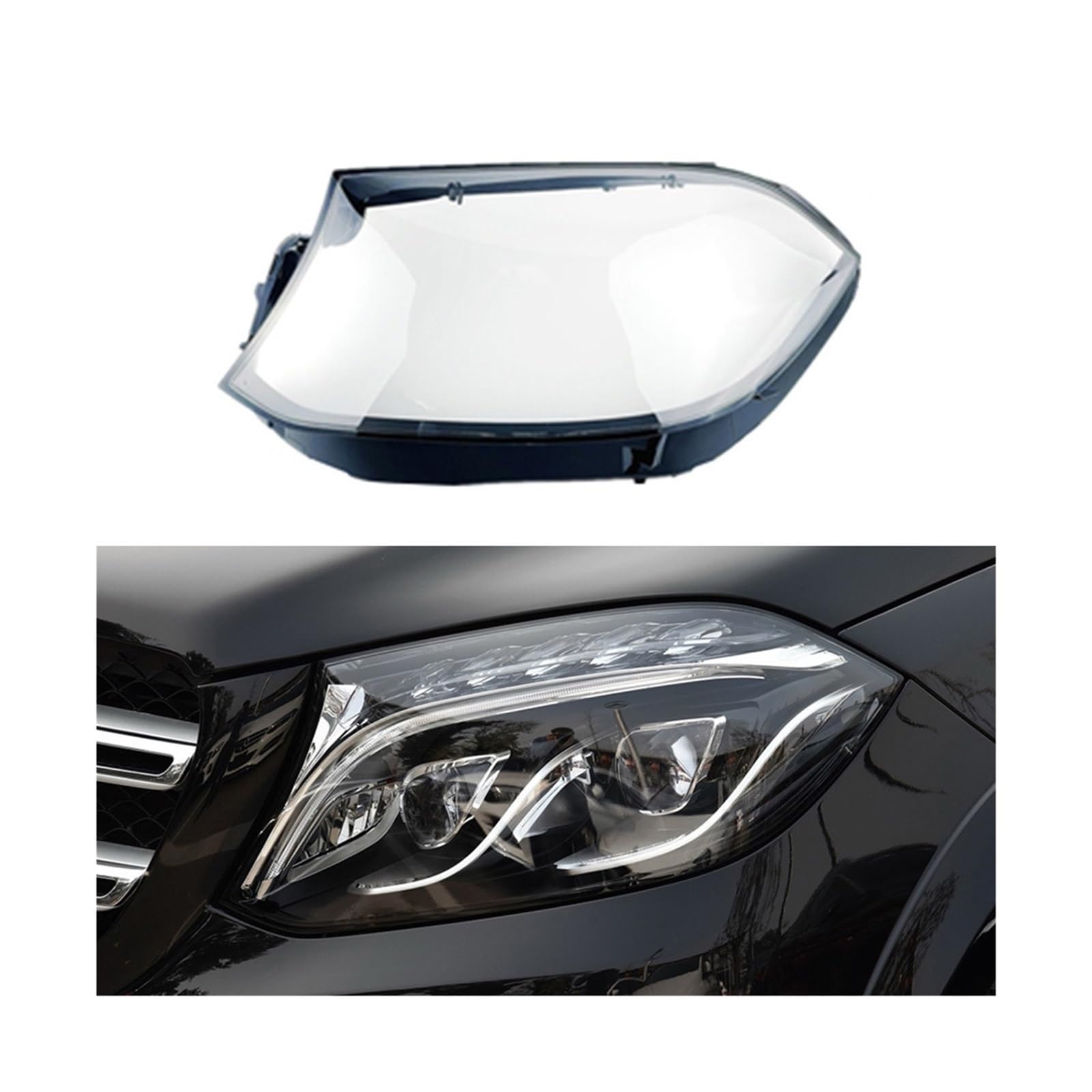 MOMOBP Auto-Frontscheinwerfergehäuse, Lampenschirm, Auto-Lampenabdeckung, kompatibel mit Mercedes-Benz X166 GLS450 GLS350 2015–2019, Scheinwerferabdeckung aus Glas(Left) von MOMOBP