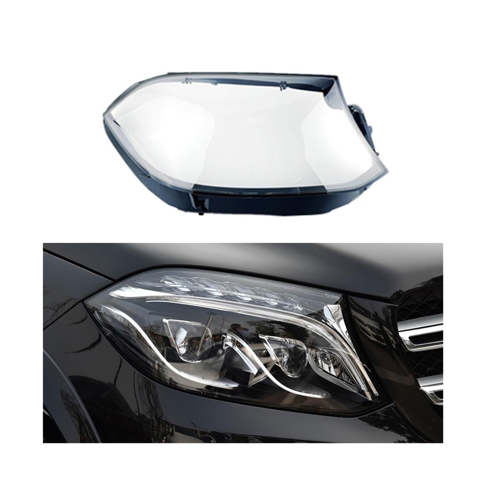 MOMOBP Auto-Frontscheinwerfergehäuse, Lampenschirm, Auto-Lampenabdeckung, kompatibel mit Mercedes-Benz X166 GLS450 GLS350 2015–2019, Scheinwerferabdeckung aus Glas(Right) von MOMOBP