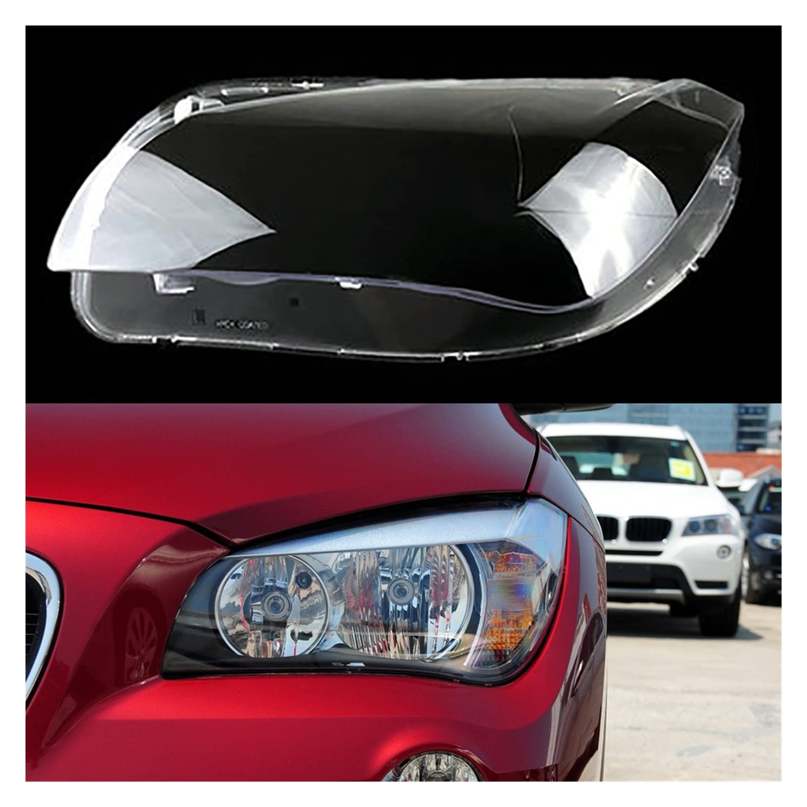 MOMOBP Auto-Frontschutzhülle, transparent, Autokappen, Scheinwerfergehäuse, Linse, Glasabdeckung, Lampenschirm, Lampe, kompatibel mit BMW X1 E84 2010–2015(Left) von MOMOBP