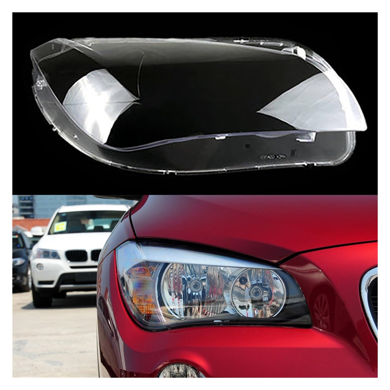 MOMOBP Auto-Frontschutzhülle, transparent, Autokappen, Scheinwerfergehäuse, Linse, Glasabdeckung, Lampenschirm, Lampe, kompatibel mit BMW X1 E84 2010–2015(Right) von MOMOBP