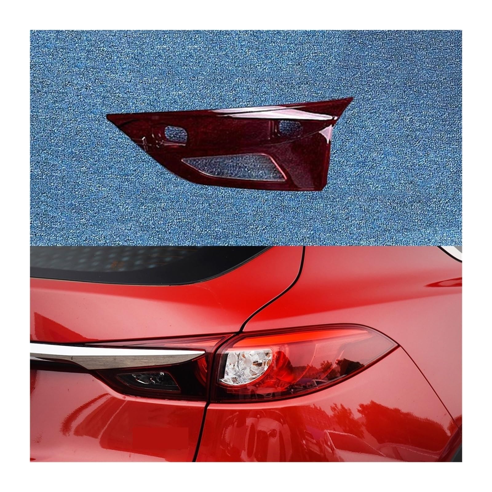 MOMOBP Auto-Rücklichtabdeckung, Ersatz der hinteren Rücklichtabdeckungen, kompatibel for Mazda CX-4 2014–2018, rotes Rücklichtgehäuse, Lampenschirm aus klarem Glas(Inside Right) von MOMOBP