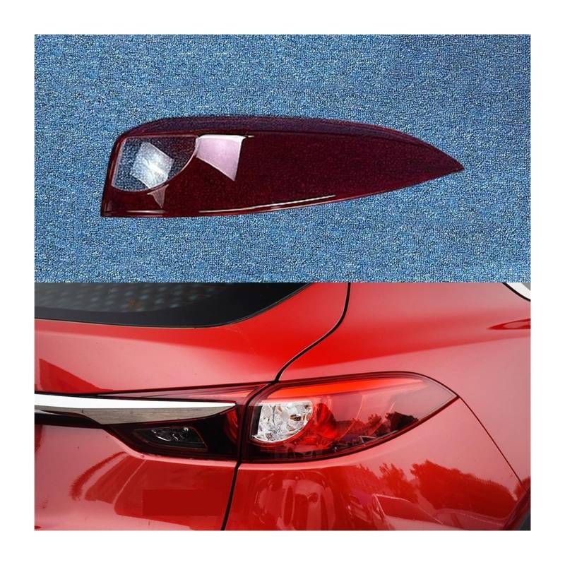 MOMOBP Auto-Rücklichtabdeckung, Ersatz der hinteren Rücklichtabdeckungen, kompatibel for Mazda CX-4 2014–2018, rotes Rücklichtgehäuse, Lampenschirm aus klarem Glas(Outside Right) von MOMOBP