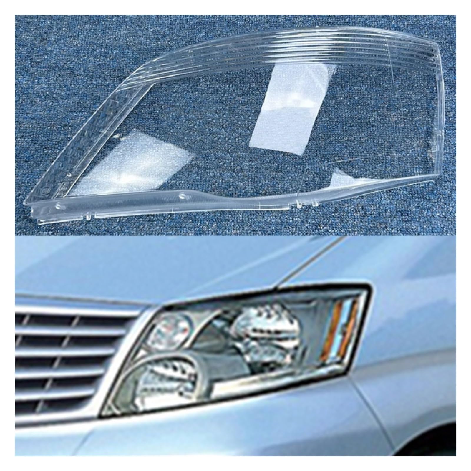 MOMOBP Auto-Scheinwerfer-Abdeckung, Glasschale, Auto-Licht-Lampe, kompatibel mit Toyota Alphard AH10 2002–2007, Frontscheinwerfer, transparenter Lampenschirm(Left) von MOMOBP