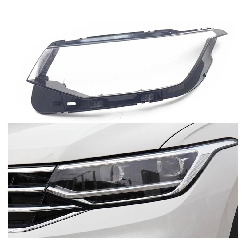 MOMOBP Auto-Scheinwerfer-Lichtgehäuse, kompatibel for VW Tiguan 2022 2023, Auto-Scheinwerfer-Abdeckung, Lampenschirm, Glas, Lampenabdeckung, Scheinwerfer-Sh(Low Left) von MOMOBP