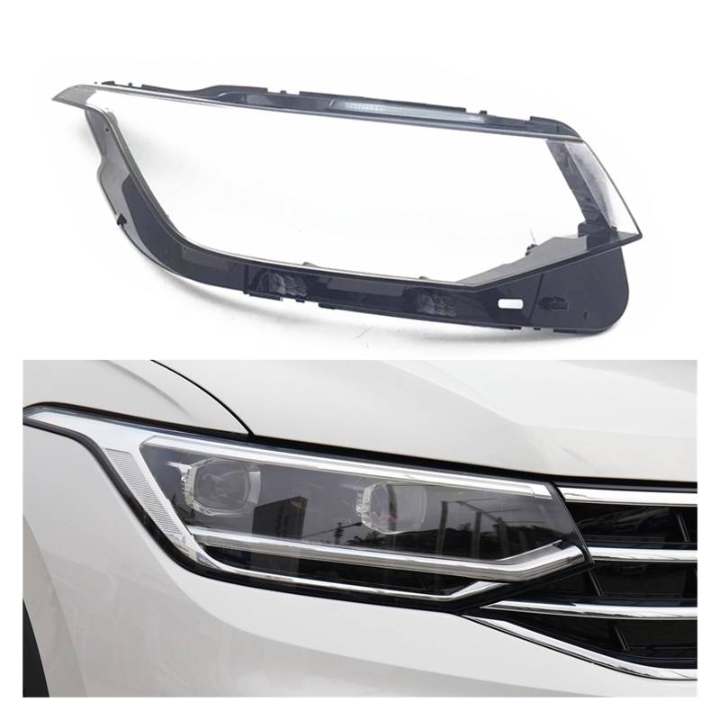 MOMOBP Auto-Scheinwerfer-Lichtgehäuse, kompatibel for VW Tiguan 2022 2023, Auto-Scheinwerfer-Abdeckung, Lampenschirm, Glas, Lampenabdeckung, Scheinwerfer-Sh(Low Right) von MOMOBP