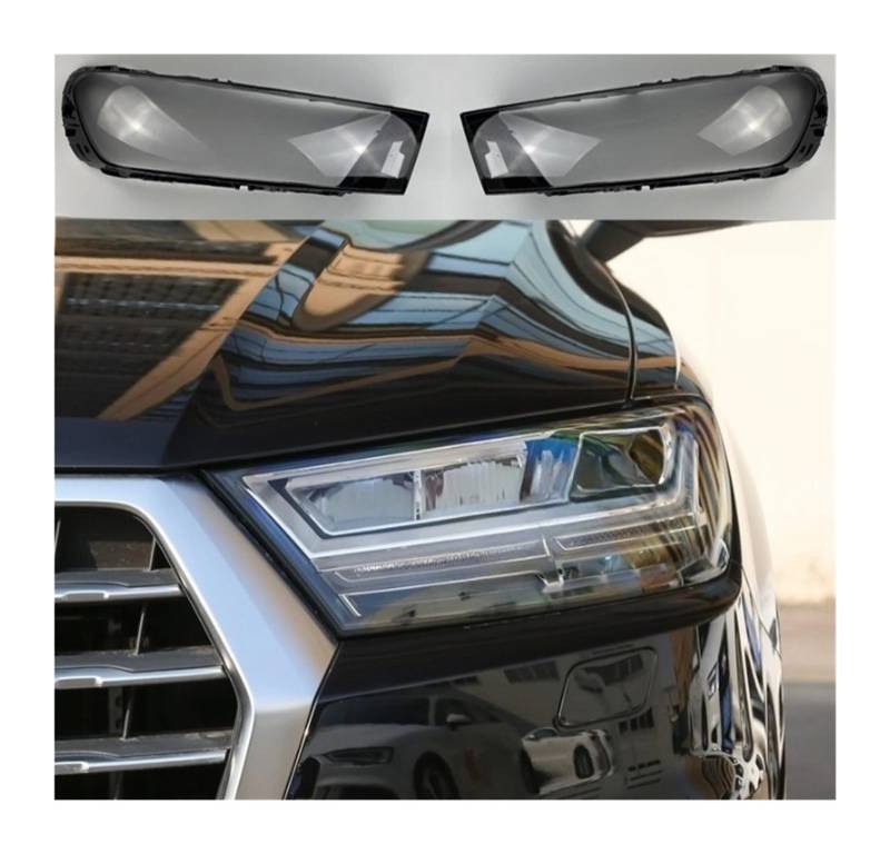 MOMOBP Auto-Scheinwerferabdeckung, Ersatz der vorderen Scheinwerferabdeckung, kompatibel for Audi Q7 2016–2019, transparentes Glasgehäuse for Lampenschirm(Right) von MOMOBP