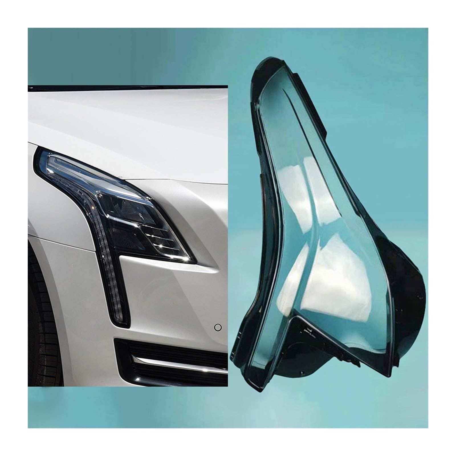 MOMOBP Auto-Scheinwerferabdeckung, Ersatz der vorderen Scheinwerferabdeckung, kompatibel for Cadillac CT6 2016 2017 2018, transparentes Glasgehäuse for Lampenschirm(Right) von MOMOBP