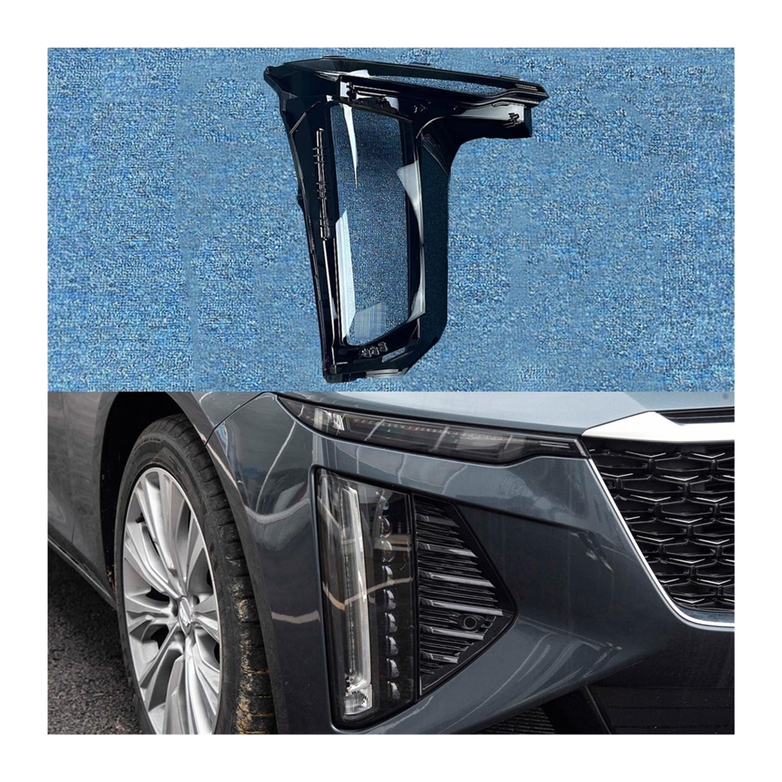 MOMOBP Auto-Scheinwerferabdeckung, Ersatz der vorderen Scheinwerferabdeckung, kompatibel for Cadillac CT6 2023 2024, transparentes Glasgehäuse for Lampenschirm(Right) von MOMOBP