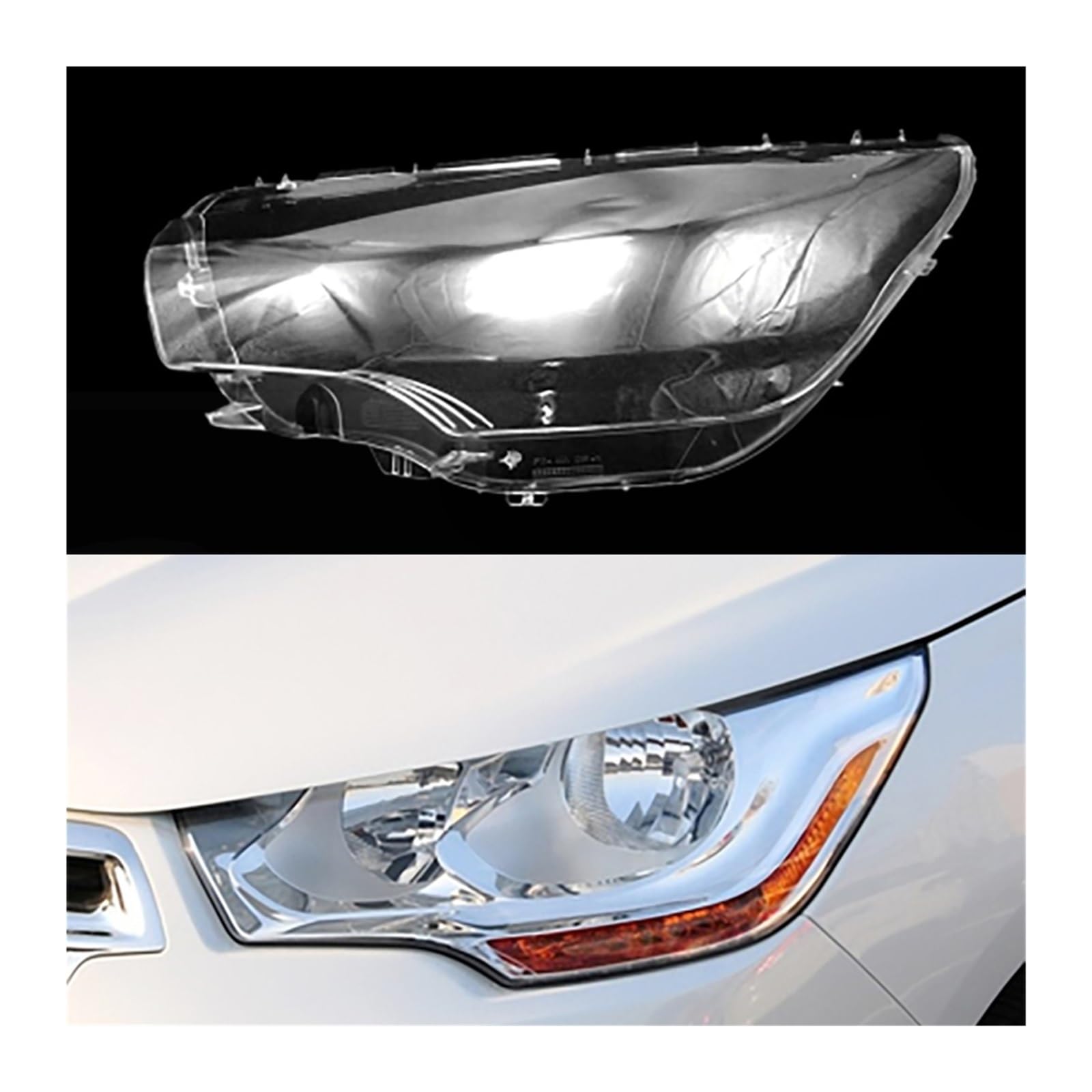 MOMOBP Auto-Scheinwerferabdeckung, Ersatz der vorderen Scheinwerferabdeckung, kompatibel for Citroen C4L 2012 2013 2014 2015, transparentes Glasgehäuse for Lampenschirm(Left) von MOMOBP