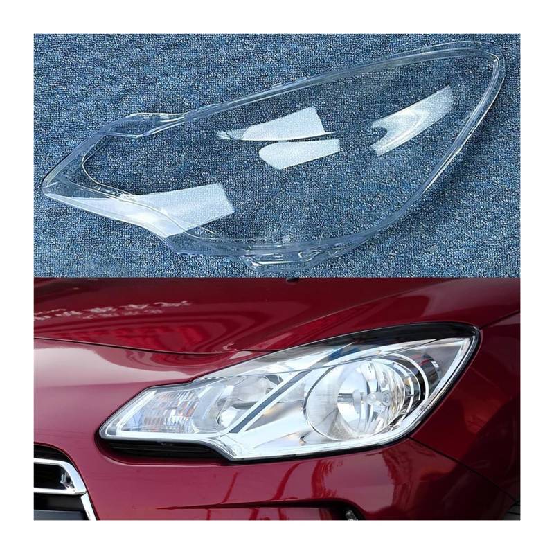 MOMOBP Auto-Scheinwerferabdeckung, Ersatz der vorderen Scheinwerferabdeckung, kompatibel for Citroen DS DS 3 2011–2014, transparentes Glasgehäuse for Lampenschirm(Left) von MOMOBP