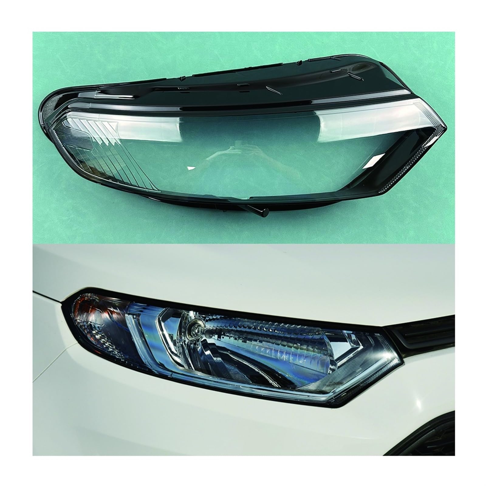 MOMOBP Auto-Scheinwerferabdeckung, Ersatz der vorderen Scheinwerferabdeckung, kompatibel for Ford Ecosport 2013–2017, transparentes Glasgehäuse for Lampenschirm(Right) von MOMOBP