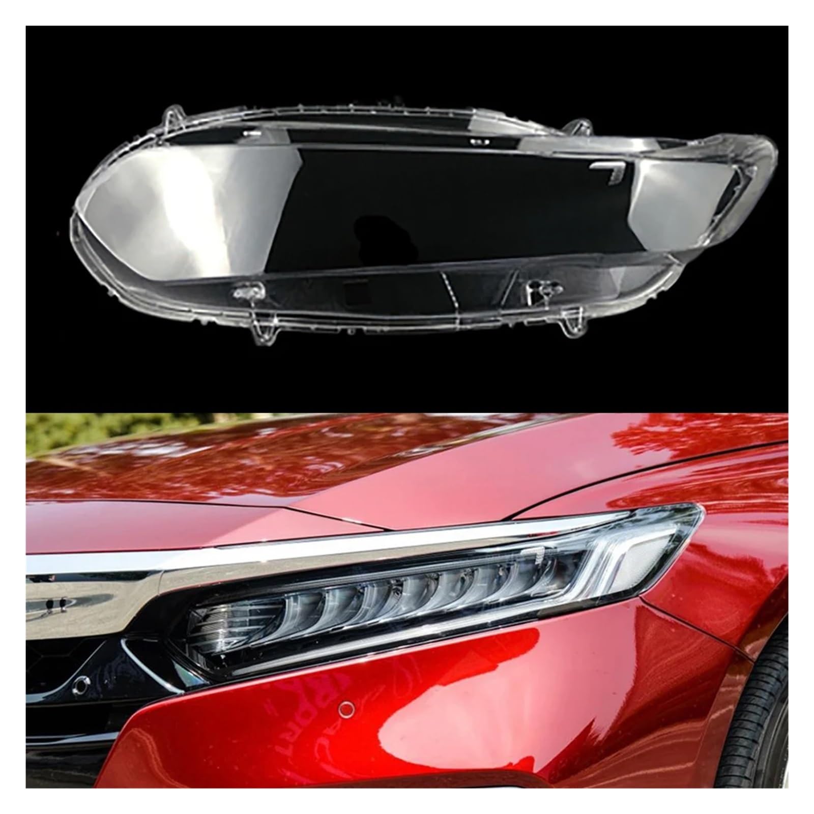 MOMOBP Auto-Scheinwerferabdeckung, Ersatz der vorderen Scheinwerferabdeckung, kompatibel for Honda Accord 10. Generation 2018–2022, transparentes Glasgehäuse for Lampenschirm(Right) von MOMOBP