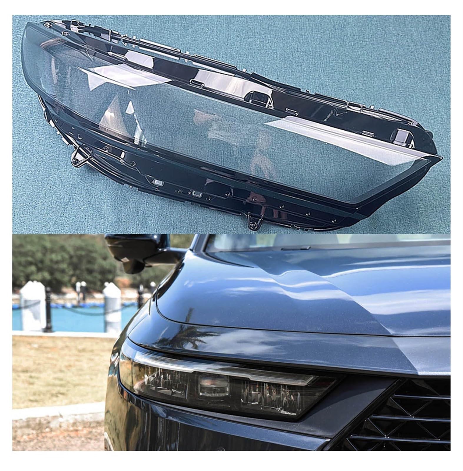 MOMOBP Auto-Scheinwerferabdeckung, Ersatz der vorderen Scheinwerferabdeckung, kompatibel for Honda Accord Inspire 2023, transparentes Glasgehäuse for Lampenschirm(Right) von MOMOBP