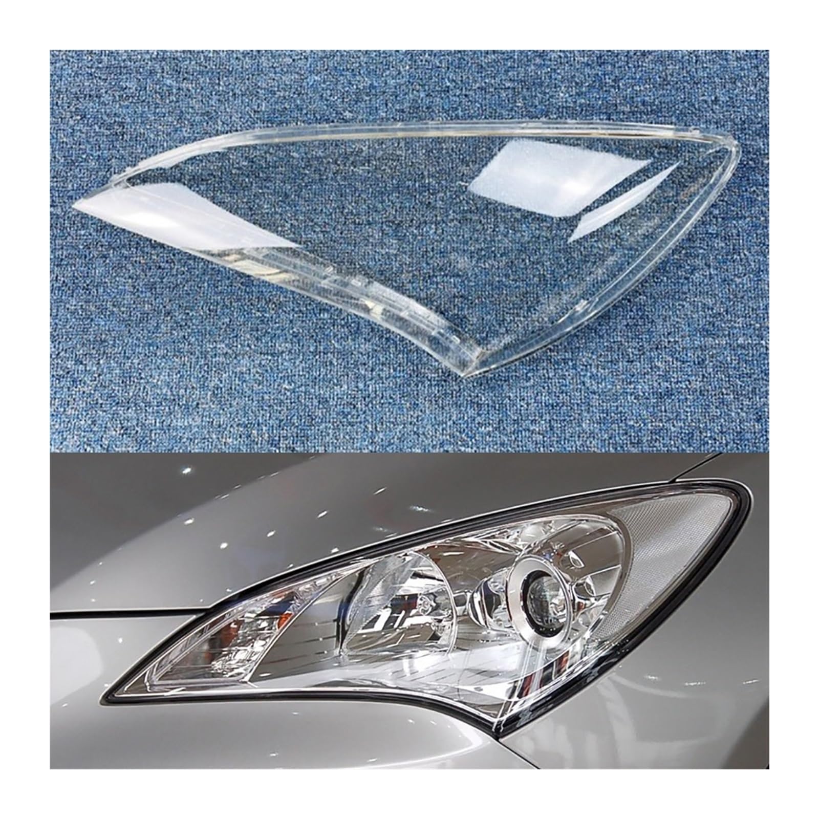 MOMOBP Auto-Scheinwerferabdeckung, Ersatz der vorderen Scheinwerferabdeckung, kompatibel for Hyundai Genesis Coupe 2009 2010, transparentes Glasgehäuse for Lampenschirm(1 Pcs Left Side) von MOMOBP