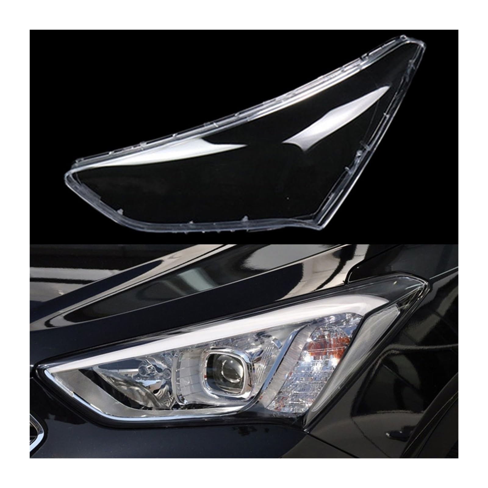 MOMOBP Auto-Scheinwerferabdeckung, Ersatz der vorderen Scheinwerferabdeckung, kompatibel for Hyundai SantaFe IX45 2013–2017, transparentes Glasgehäuse for Lampenschirm(Overseas Left) von MOMOBP