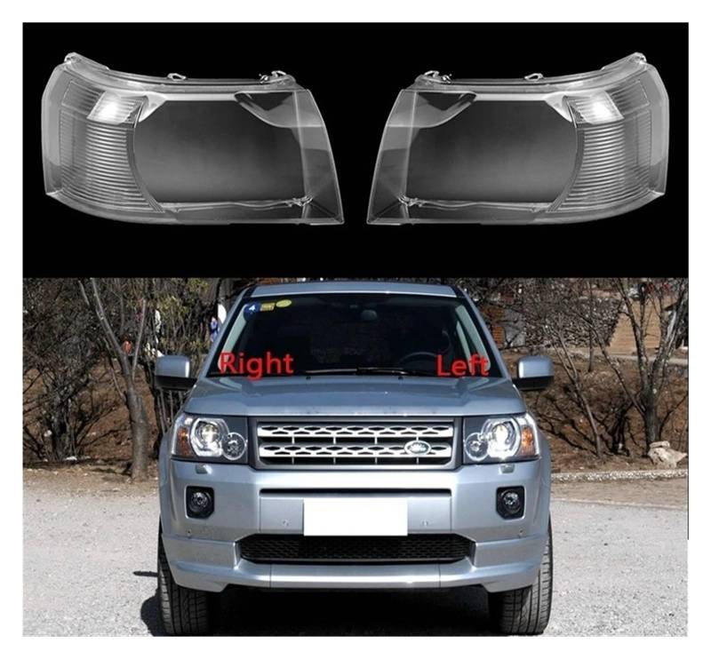 MOMOBP Auto-Scheinwerferabdeckung, Ersatz der vorderen Scheinwerferabdeckung, kompatibel for Land Rover Freelander 2 2007–2012, transparentes Glasgehäuse for Lampenschirm(Transparent Left) von MOMOBP